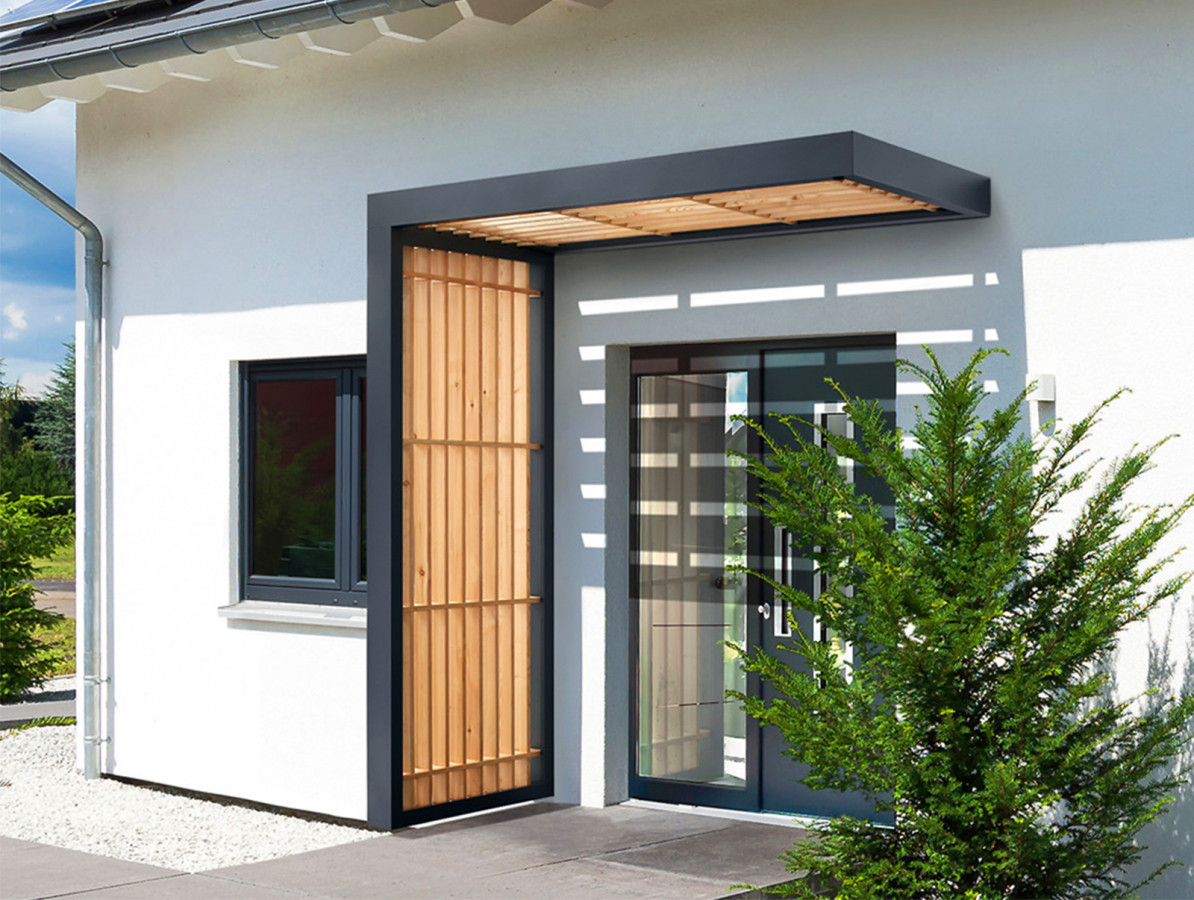 Boční stěna k vchodové stříšce Guttavordach BS Timber-Line, 220 x 90 cm GU7600112