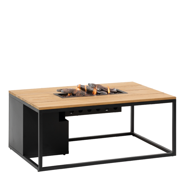 Stůl s plynovým ohništěm COSI Cosiloft 120 černý rám / deska teak HM5958750