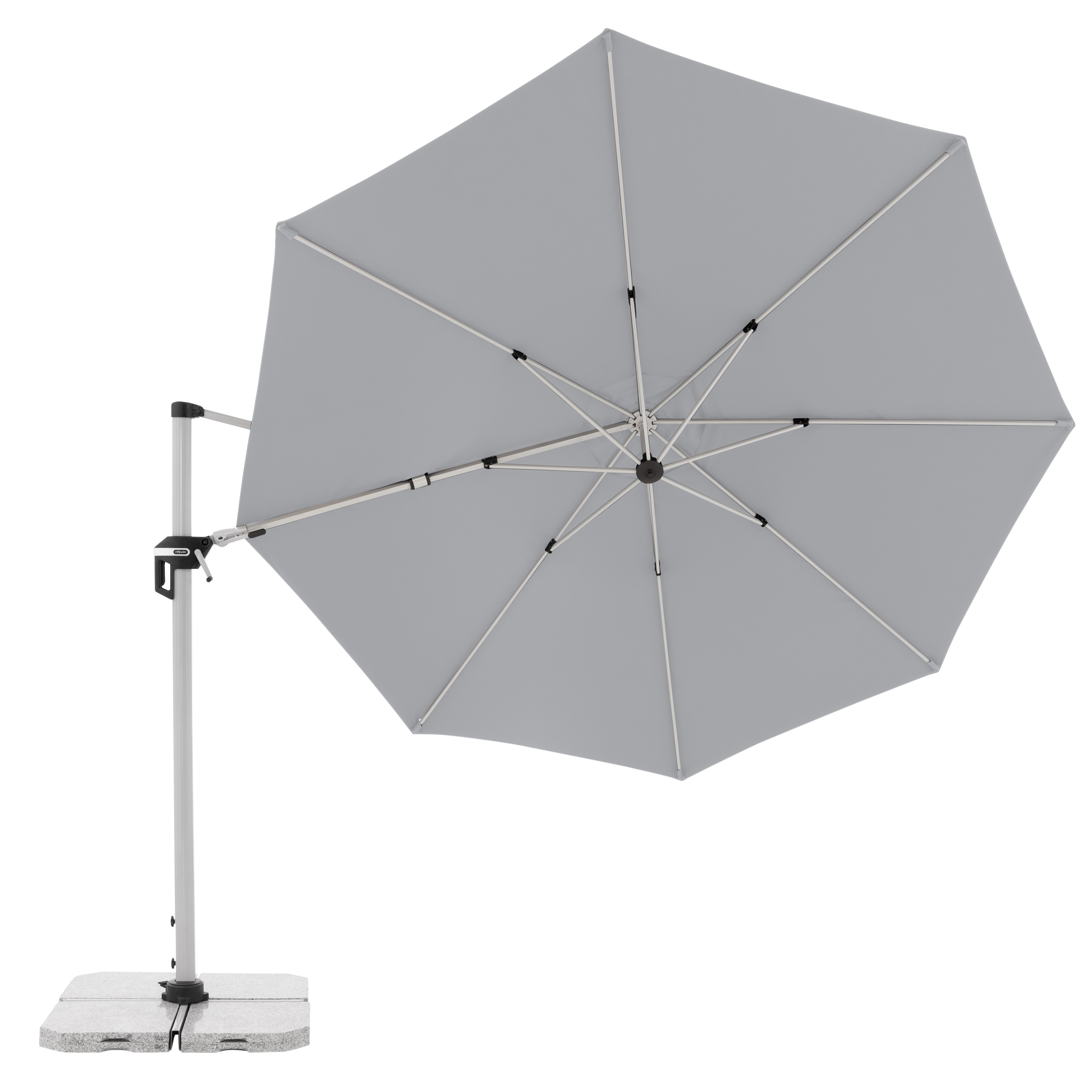 Výkyvný zahradní slunečník s boční tyčí Doppler ACTIVE 370 cm, světle šedá DP446251827 (obrázek 8)