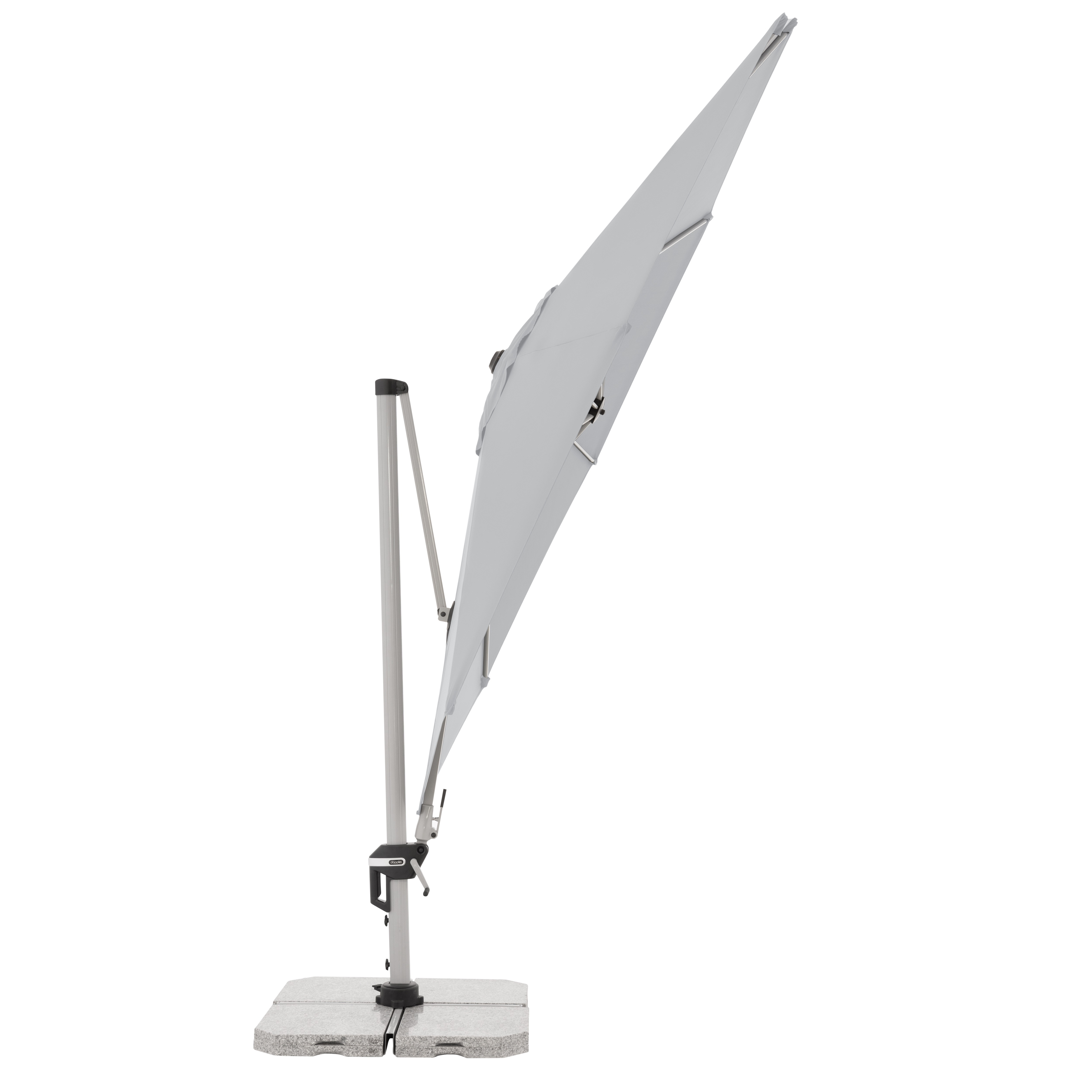 Výkyvný zahradní slunečník s boční tyčí Doppler ACTIVE 370 cm, světle šedá DP446251827