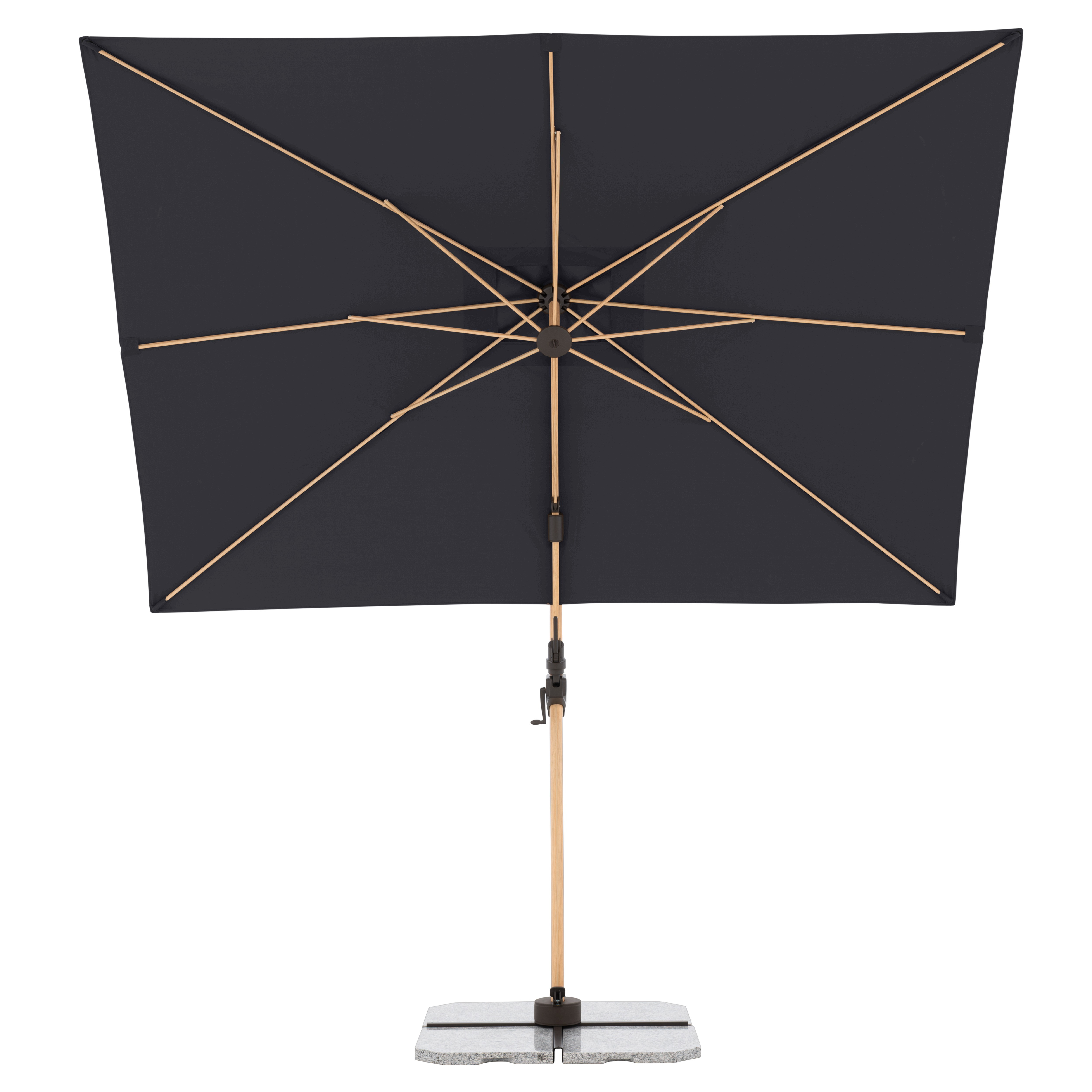 Výkyvný zahradní slunečník s boční tyčí s ULTRA UV ochranou Doppler ALU WOOD 220 x 300 cm, antracit DP451268840 (obrázek 3)