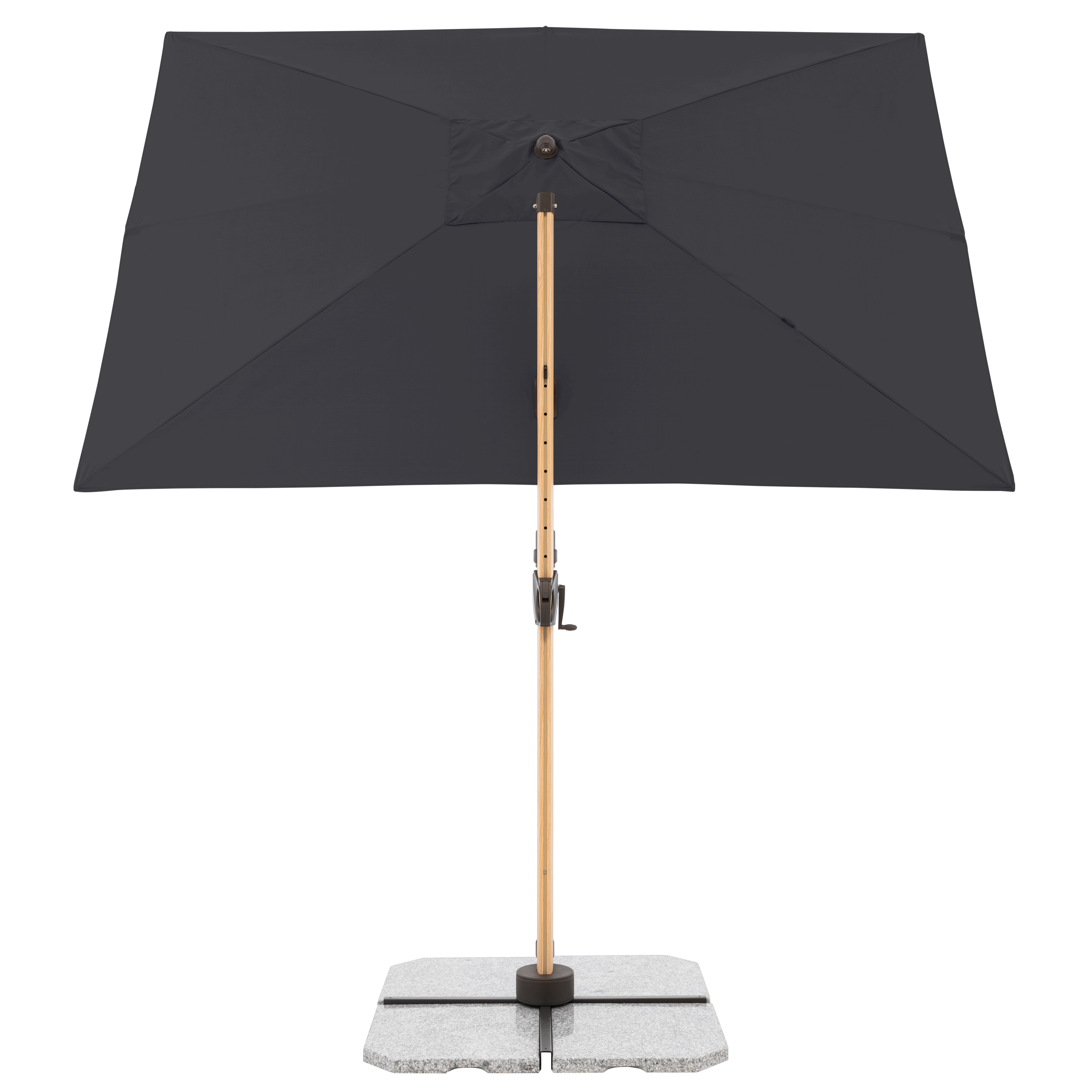 Výkyvný zahradní slunečník s boční tyčí s ULTRA UV ochranou Doppler ALU WOOD 220 x 300 cm, antracit DP451268840