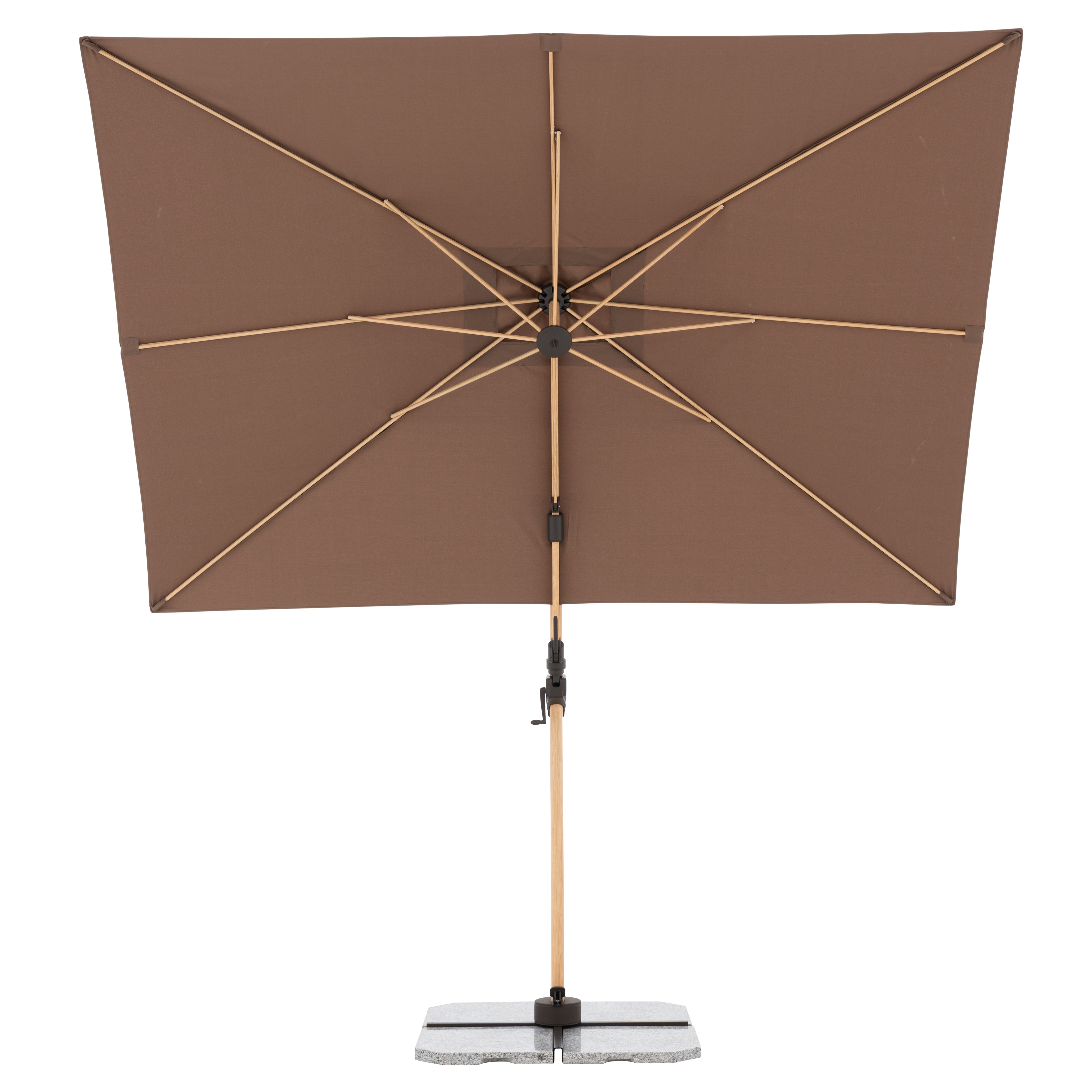 Výkyvný zahradní slunečník s boční tyčí s ULTRA UV ochranou Doppler ALU WOOD 220 x 300 cm, hnědá DP451268846 (obrázek 6)
