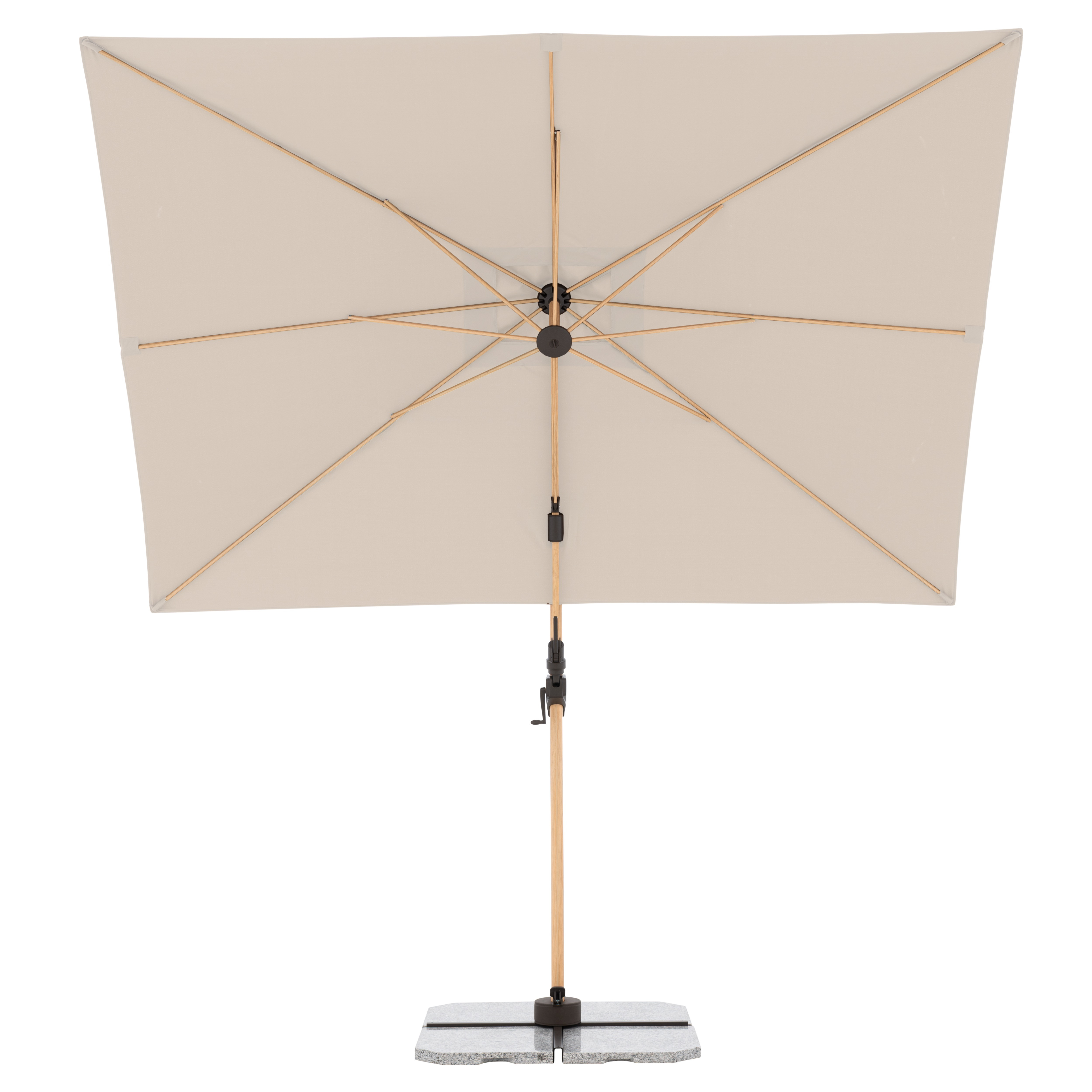 Výkyvný zahradní slunečník s boční tyčí s ULTRA UV ochranou Doppler ALU WOOD 220 x 300 cm, přírodní DP451268820 (obrázek 9)