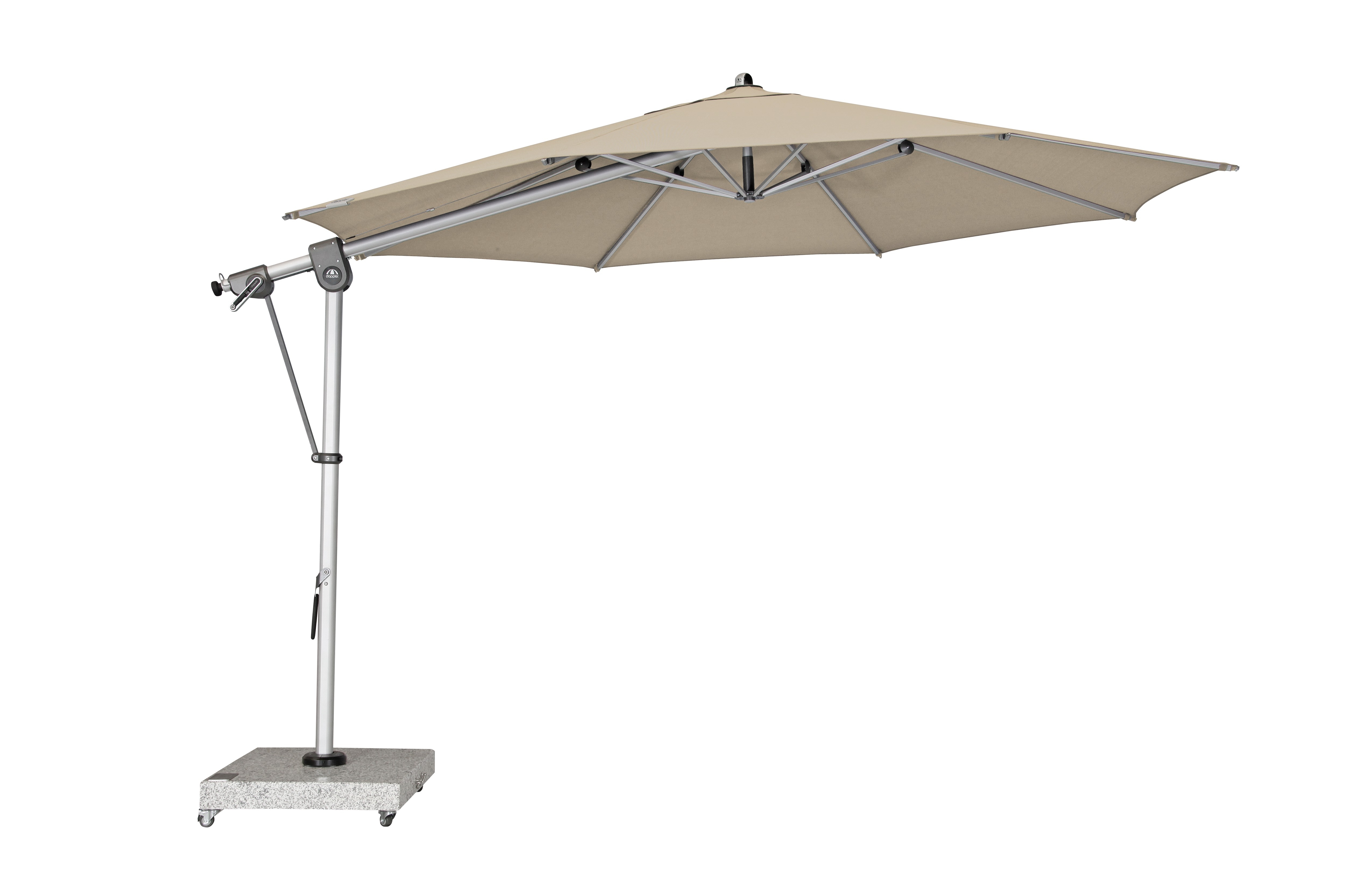 Zahradní výkyvný slunečník s boční tyčí Doppler EXPERT 350P, béžová DP438247T847