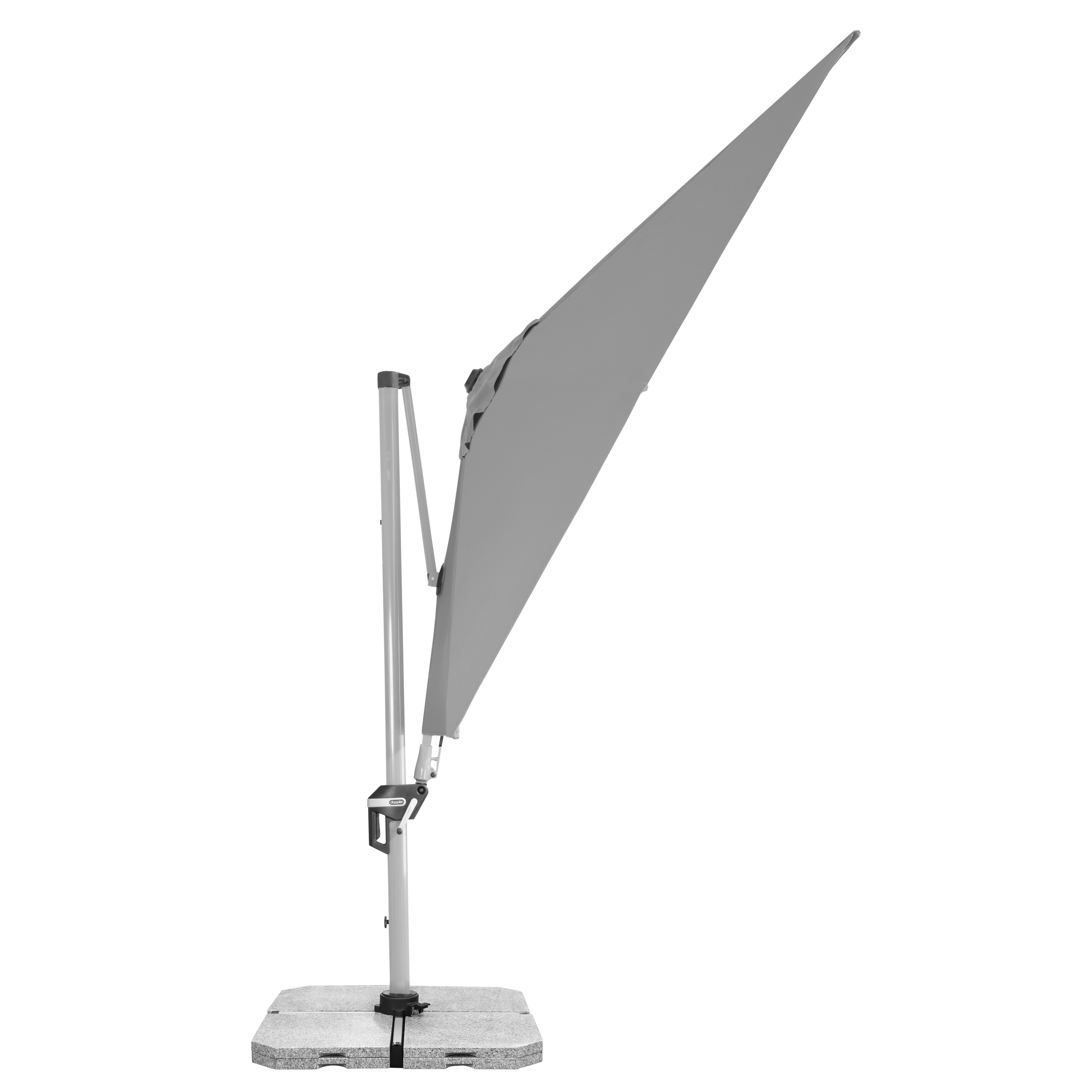Výkyvný zahradní slunečník s boční tyčí Doppler ACTIVE 350 x 260 cm, světle šedá DP469266827