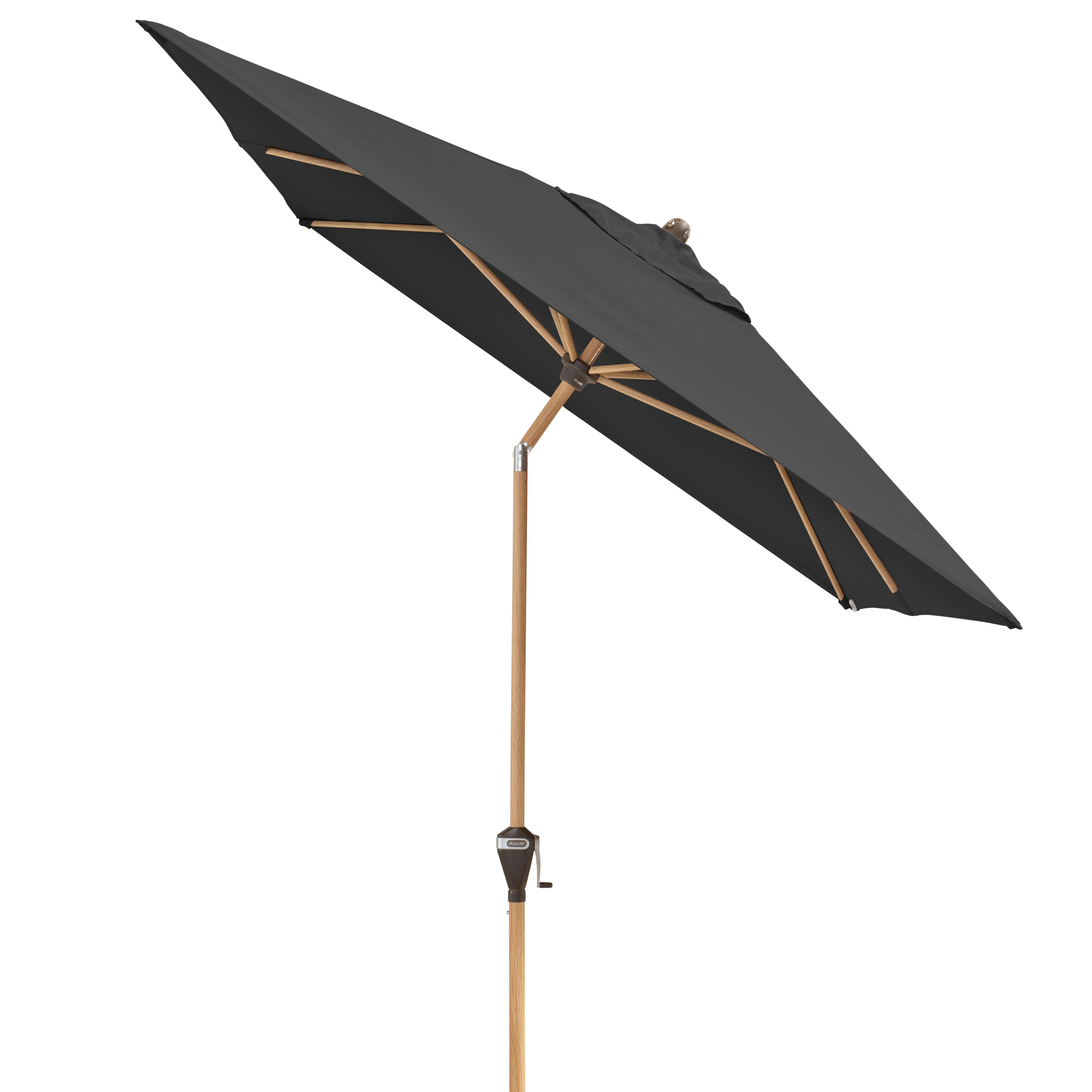 Slunečník s automatickým naklápěním s ULTRA UV ochranou Doppler ALU WOOD 210 x 140 cm, antracit DP457317840 (obrázek 10)