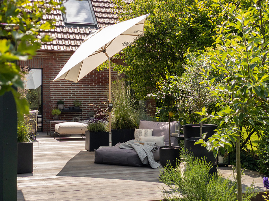 Slunečník s automatickým naklápěním s ULTRA UV ochranou Doppler ALU WOOD 210 x 140 cm, přírodní DP457317820