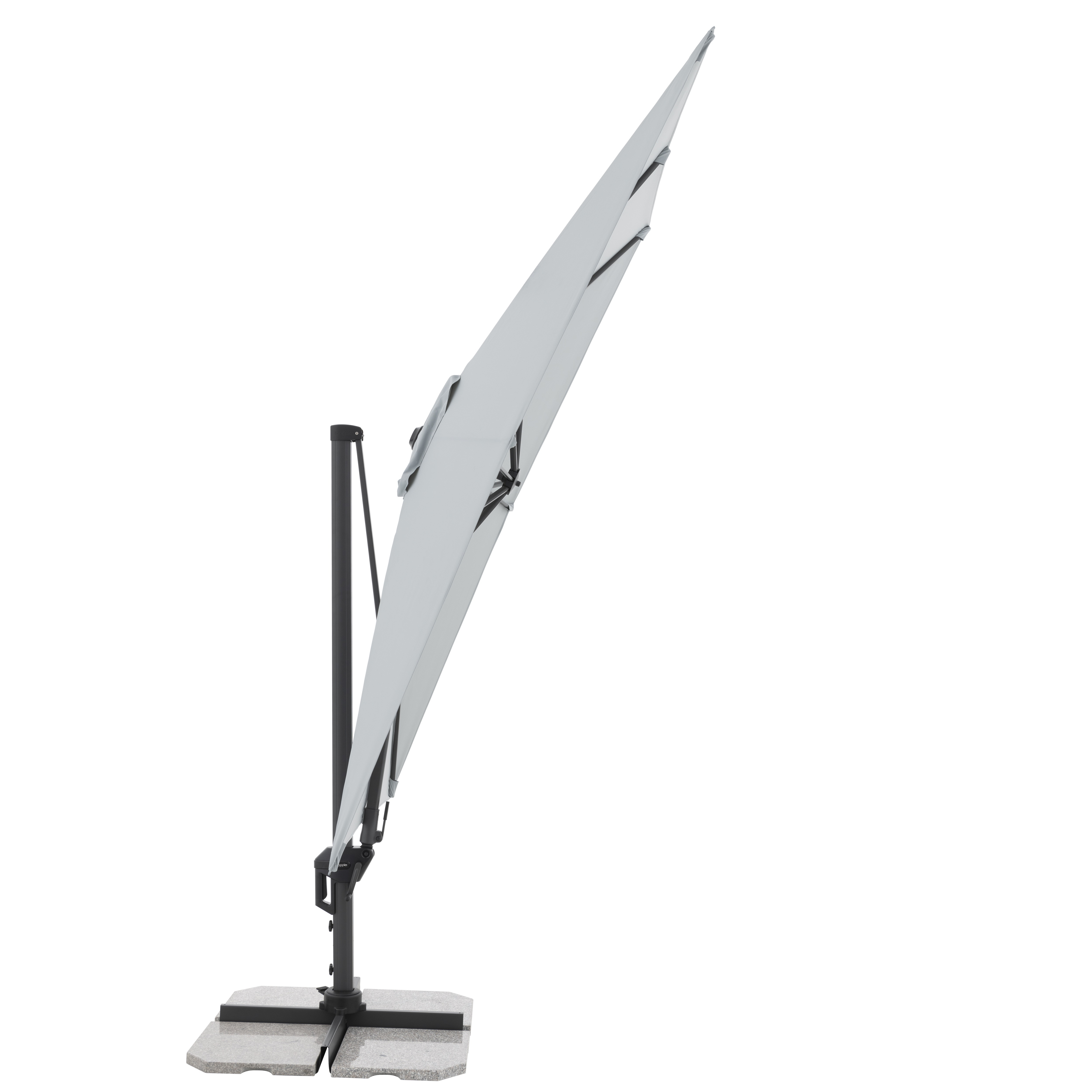 Moderní slunečník s boční nohou Doppler ACTIVE 310 x 210 cm, světle šedá DP474273827
