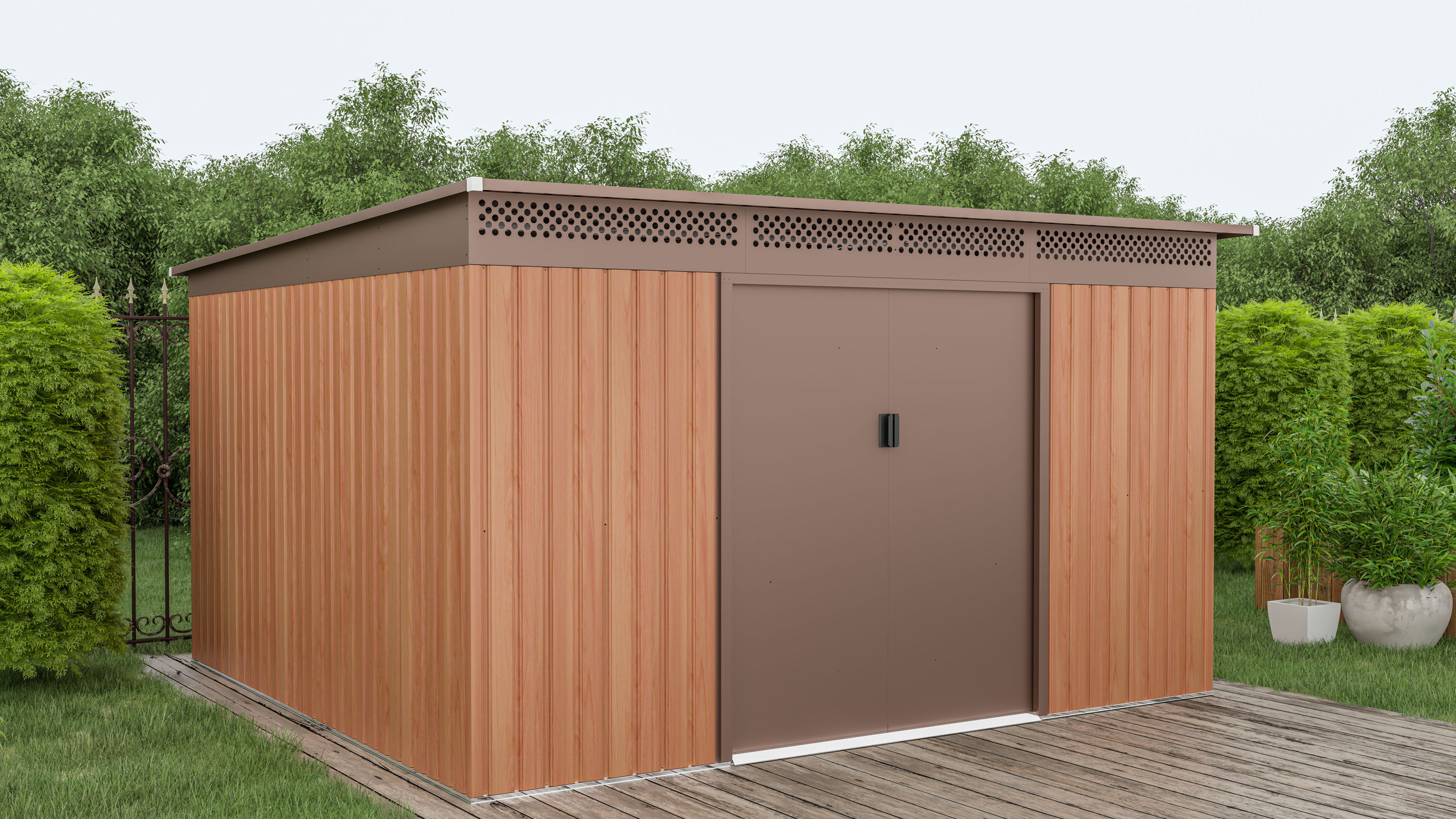 Zahradní domek G21 GRAH 1132 – 340 x 333 cm, hnědý PE6390098