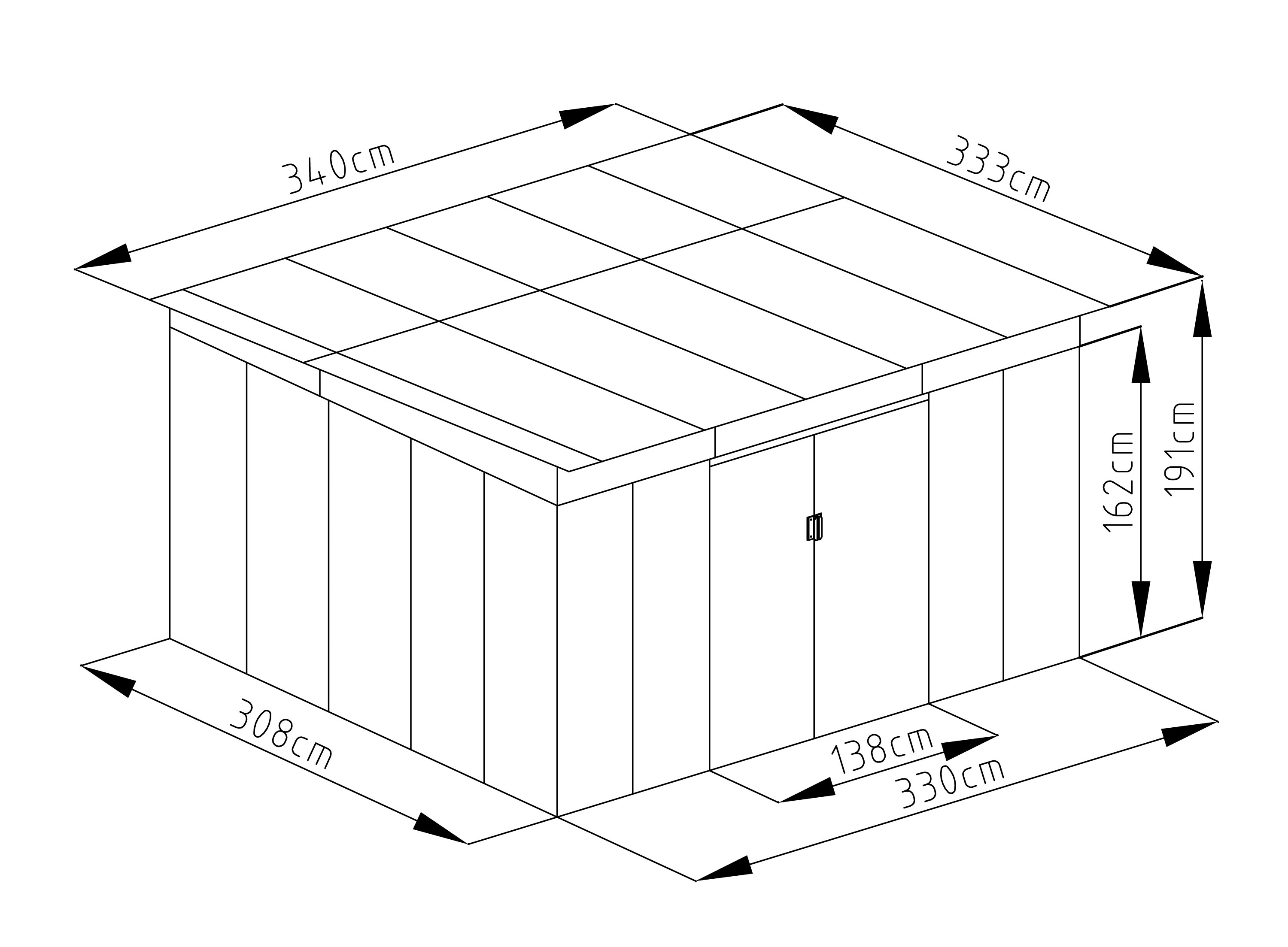 Zahradní domek G21 GRAH 1132 - 340 x 333 cm, hnědý PE6390098 (obrázek 4)