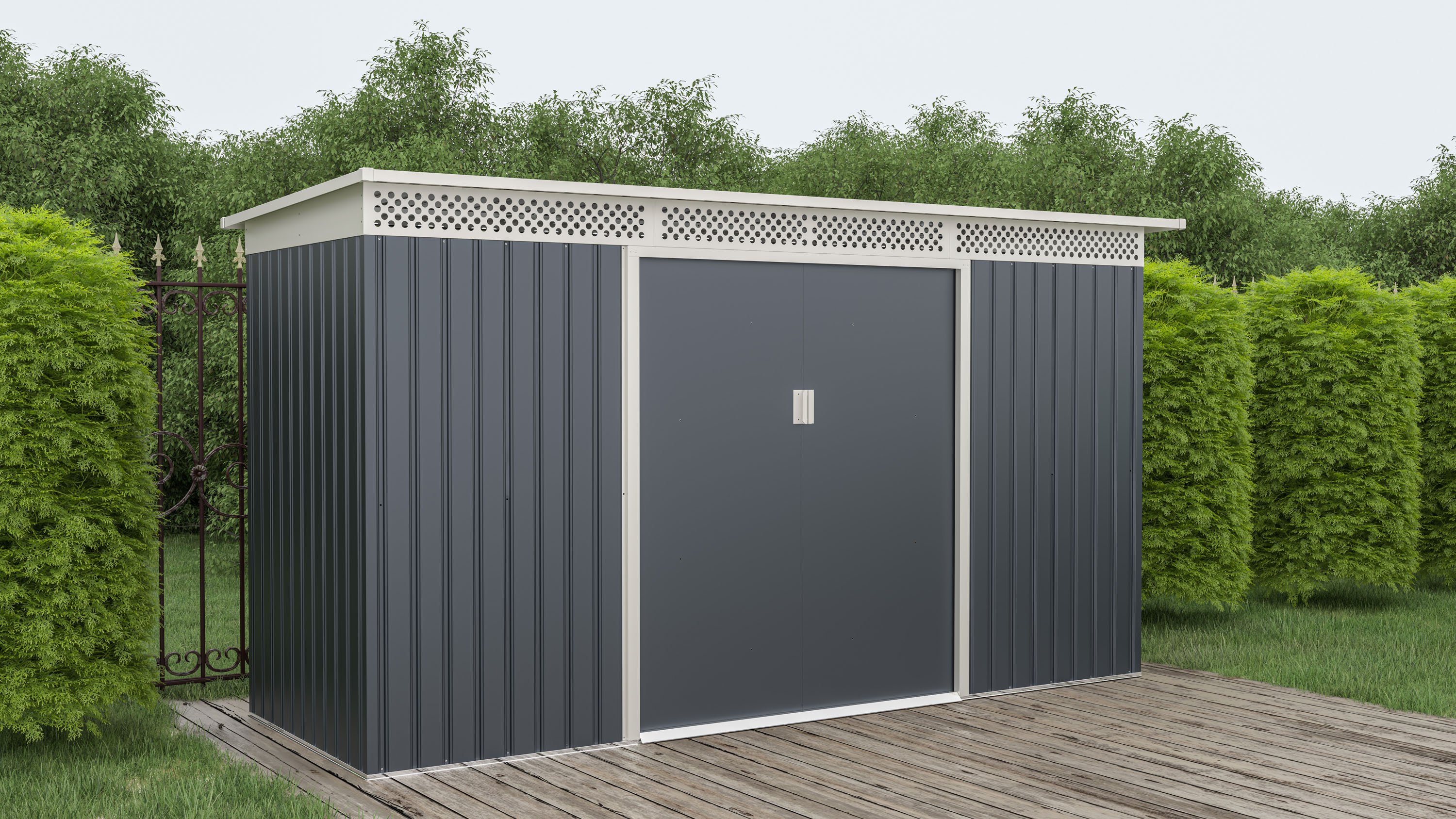 Zahradní domek G21 GRAH 483 - 340 x 142 cm, antracitový PE6390091 (obrázek 6)