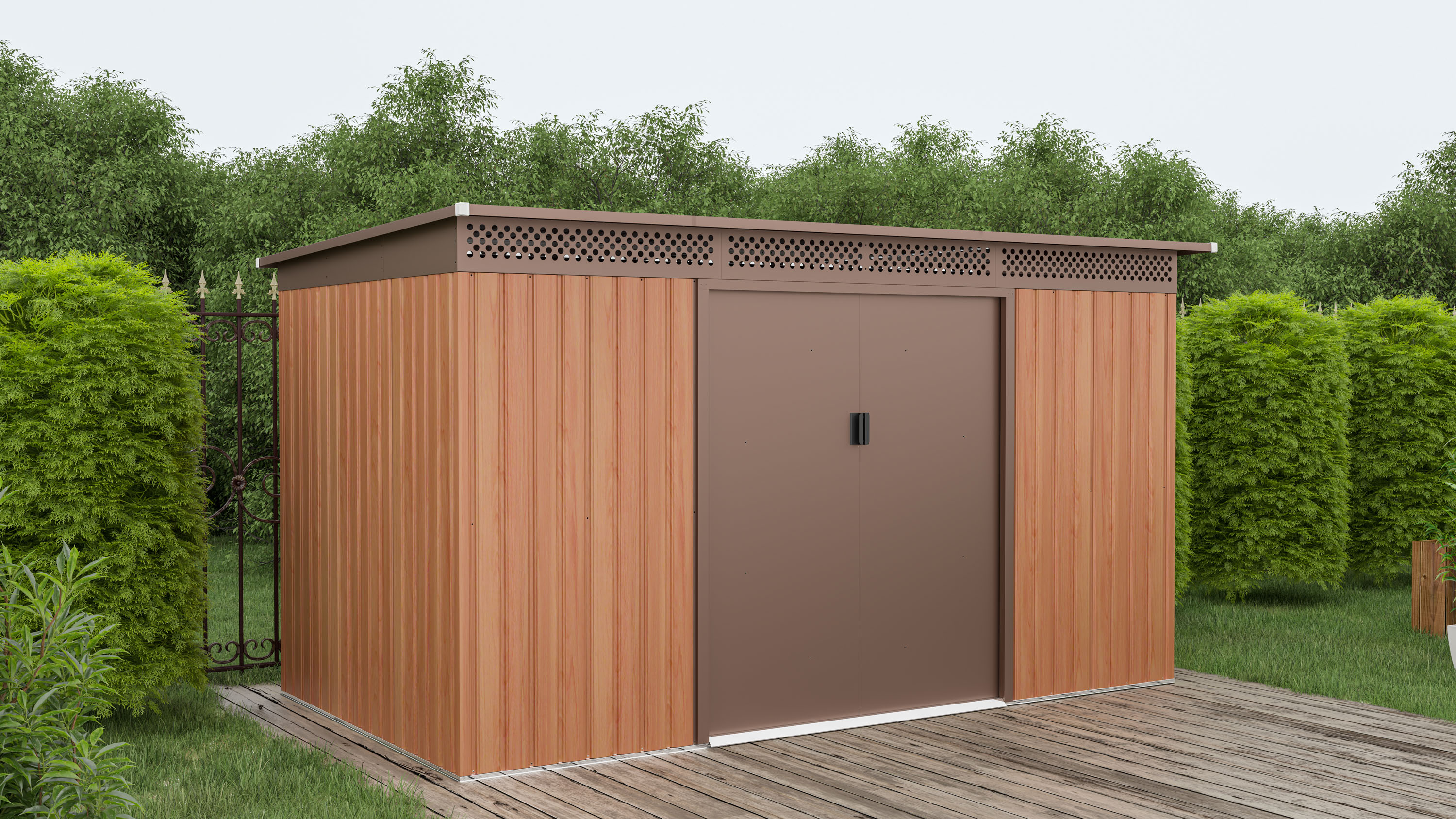 Zahradní domek G21 GRAH 700 - 340 x 206 cm, hnědý PE6390094 (obrázek 3)