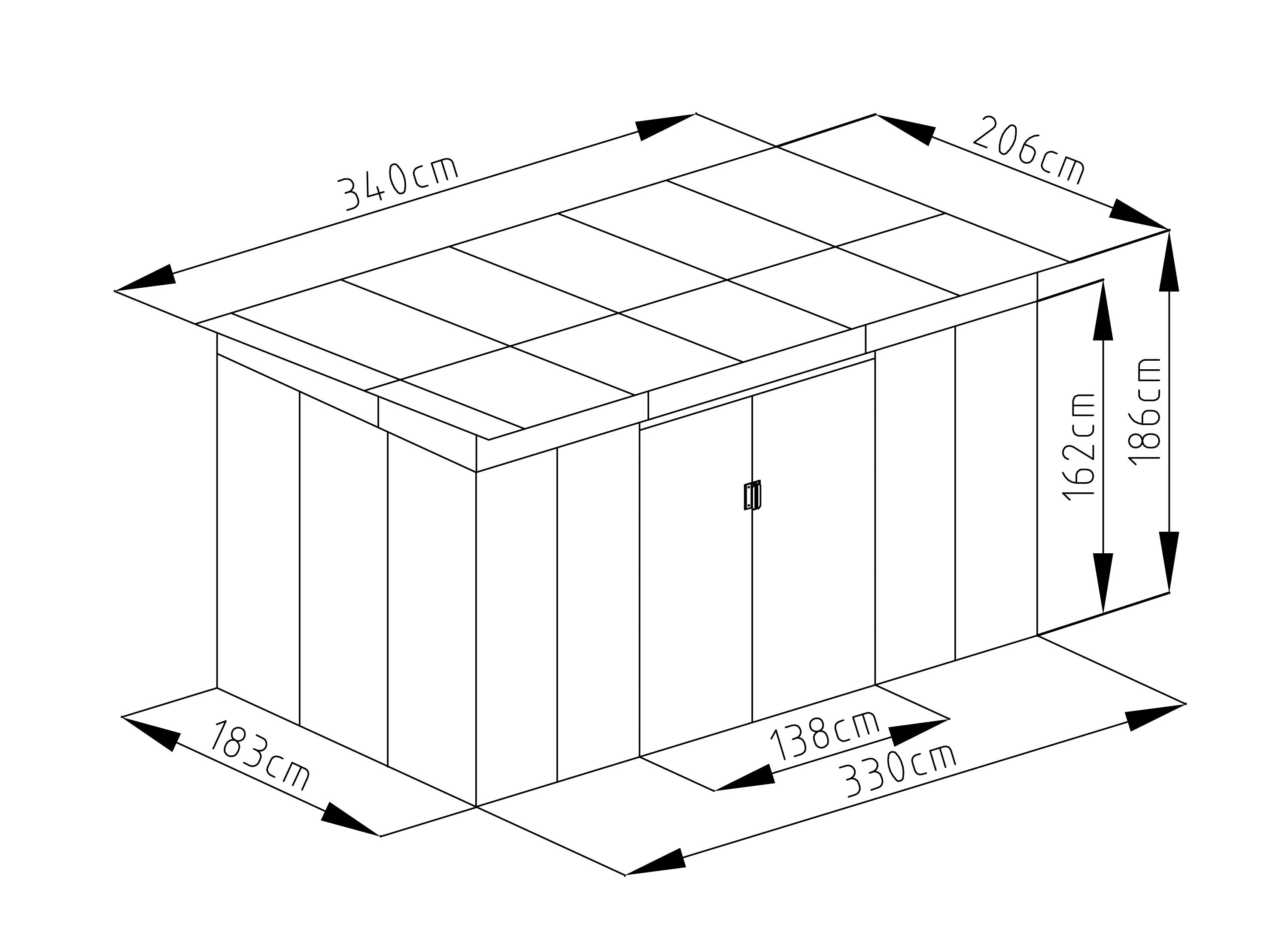 Zahradní domek G21 GRAH 700 - 340 x 206 cm, hnědý PE6390094 (obrázek 4)