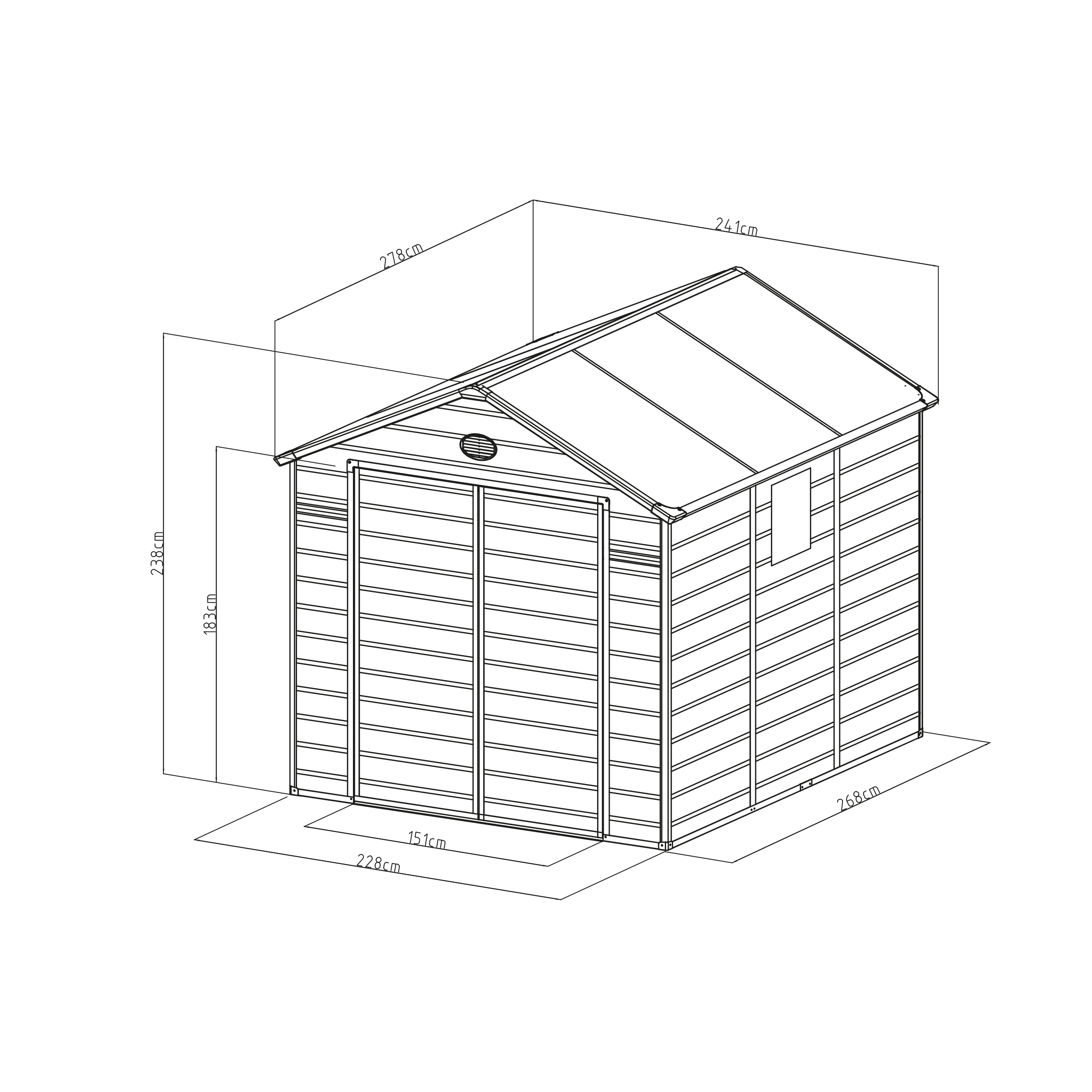 Zahradní domek G21 Boston 670 – 241 x 278 cm, plastový, šedý PE6390074