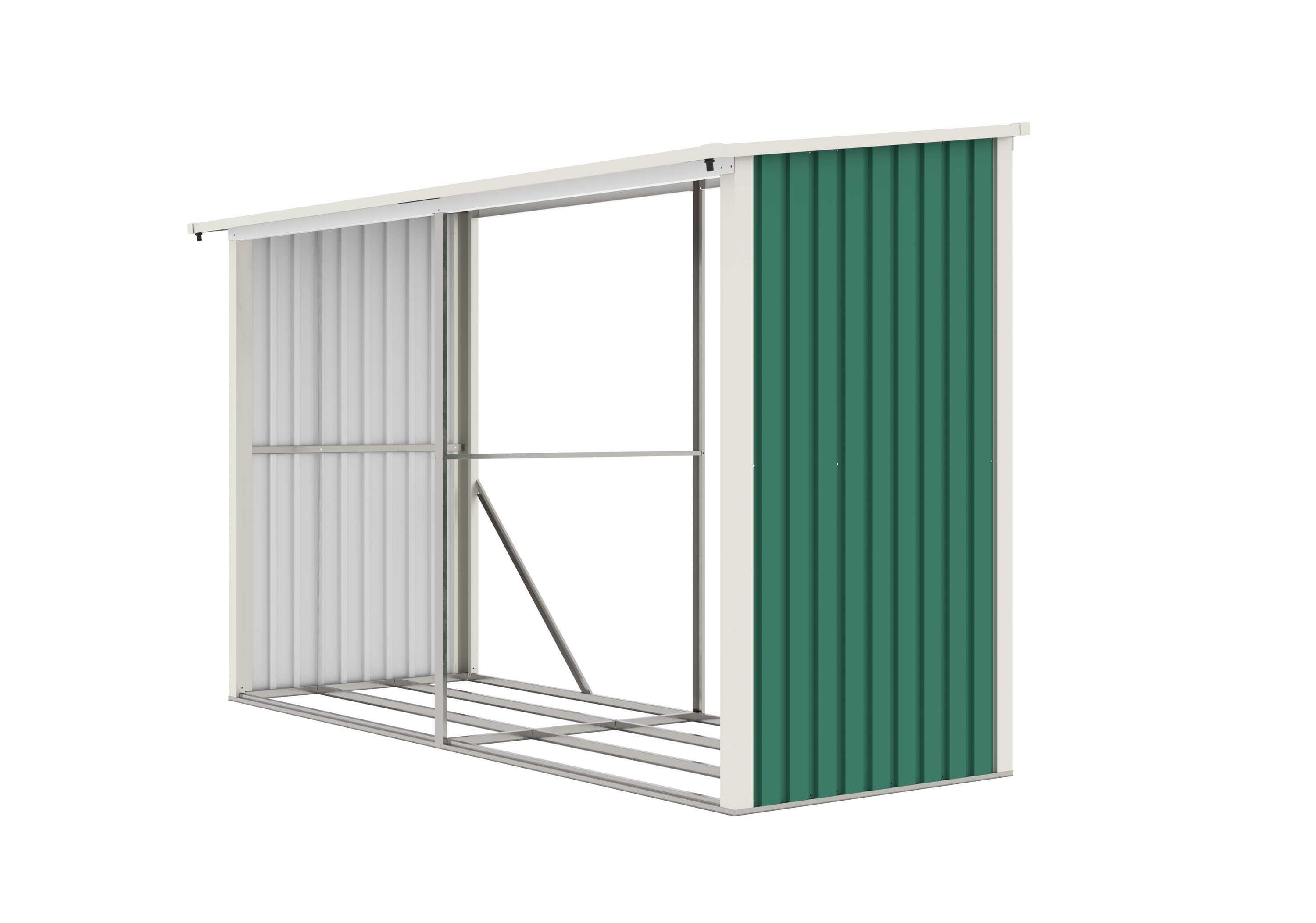 Přístřešek na dřevo G21 WOH 682 - 302 x 119 cm, zelený PE63900503