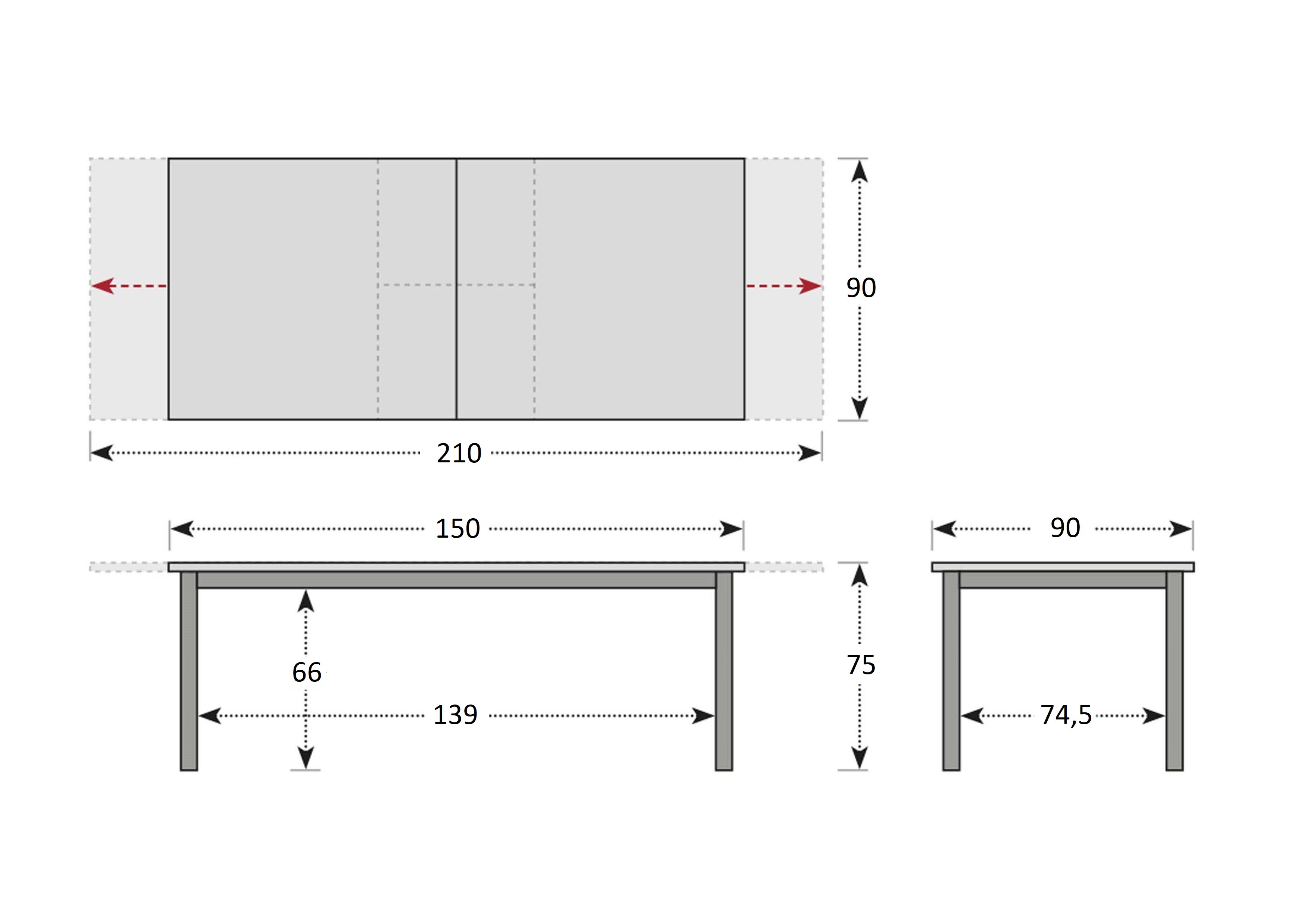 Stůl CONCEPT, rozkládací, s teakovou deskou DP266CO101732 (obrázek 4)