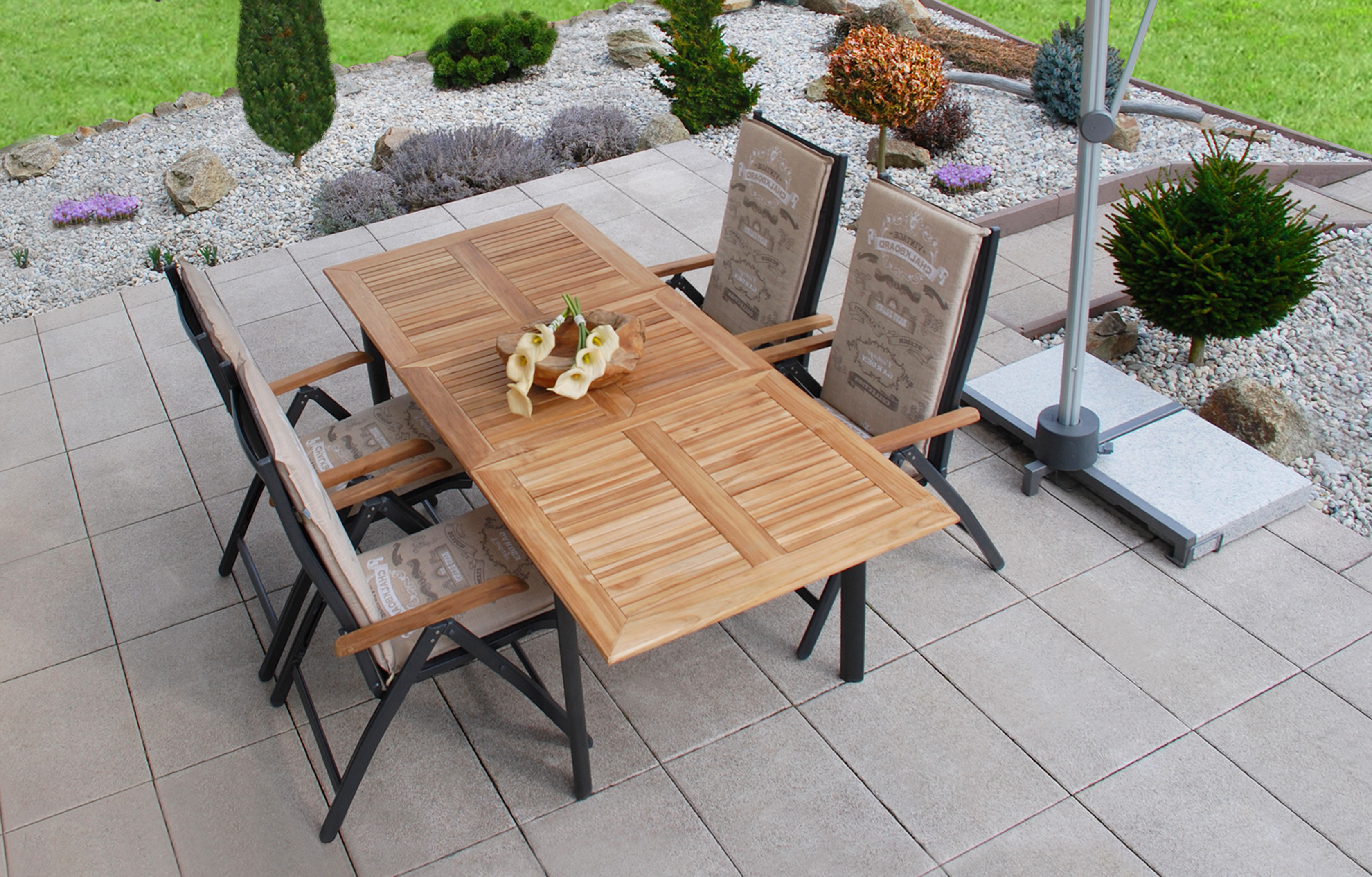 Stůl CONCEPT, rozkládací, s teakovou deskou DP266CO101732 (obrázek 7)