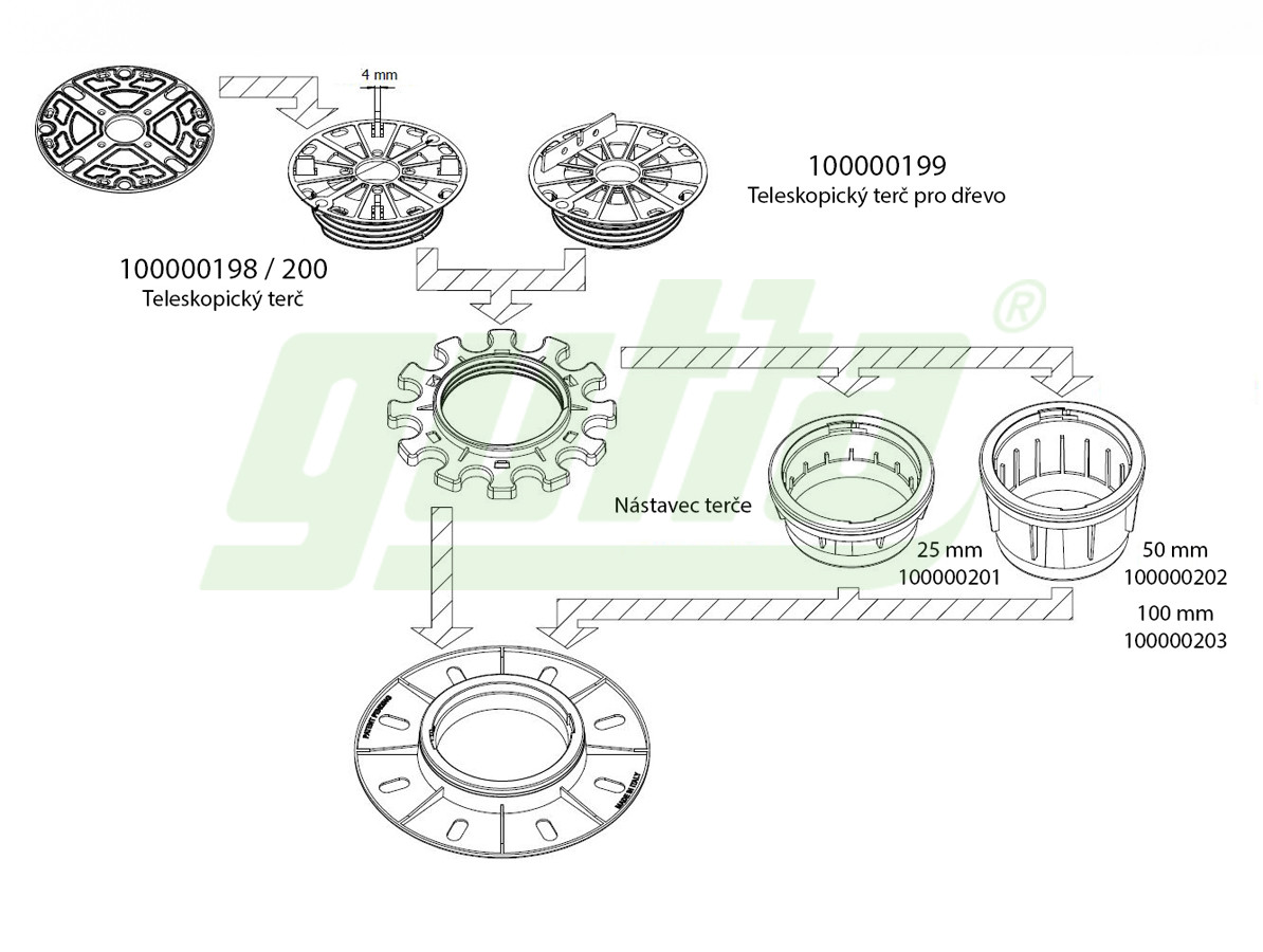 Teleskopický terč pod dlažbu, 35 - 60 mm, GU100000199 - Obrázek 3