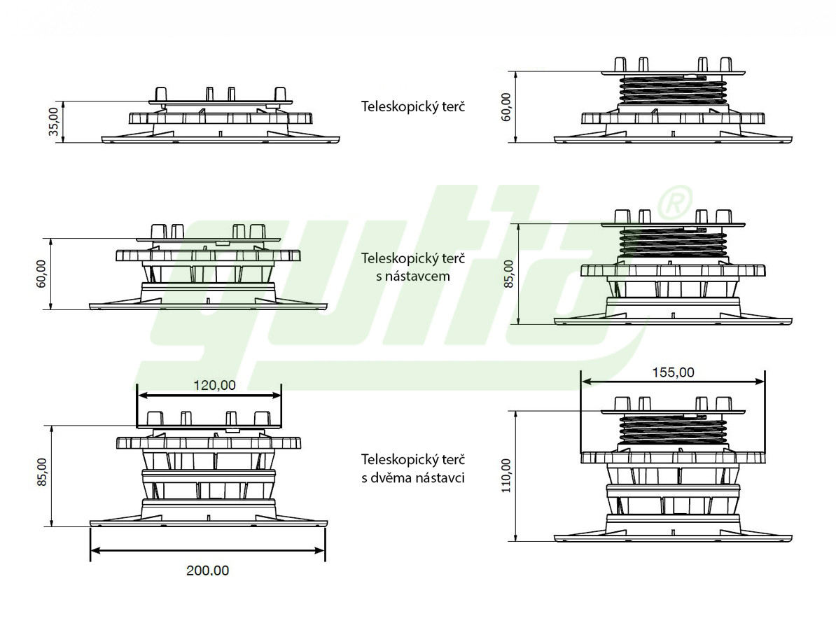 Teleskopický terč pod dlažbu, 35 - 60 mm, GU100000199 - Obrázek 4