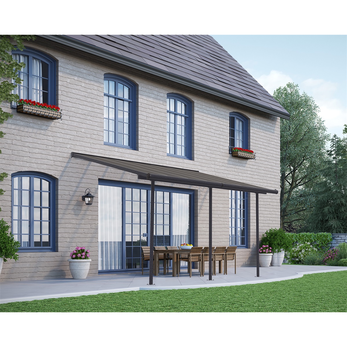 Hliníková pergola PALRAM Capri 4200 antracit 3 x 4,25 GD705600