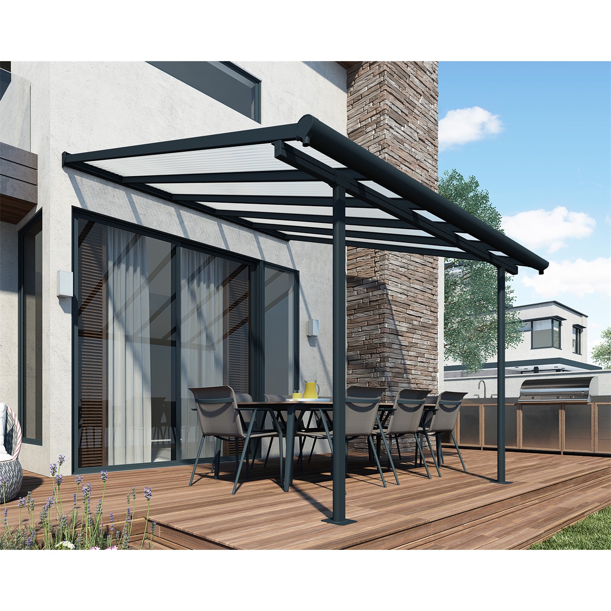 Hliníková pergola PALRAM Sierra 3000 antracit 3 x 3 GD703120