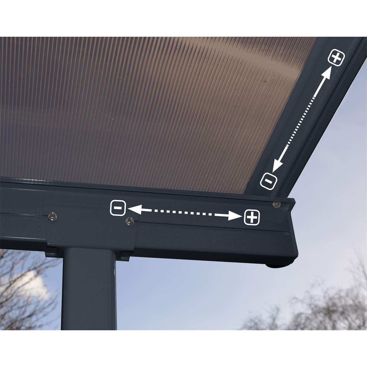 Hliníková pergola PALRAM Capri 3000 antracit 3 x 3 GD705599 - Obrázek 5