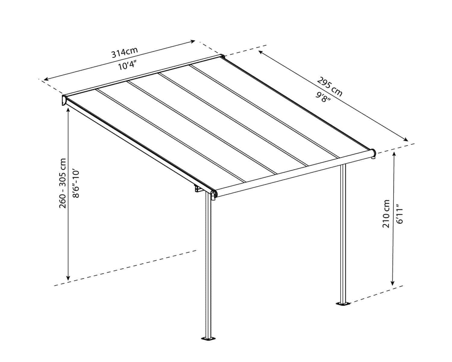Hliníková pergola PALRAM Capri 3000 antracit 3 x 3 GD705599 - Obrázek 7