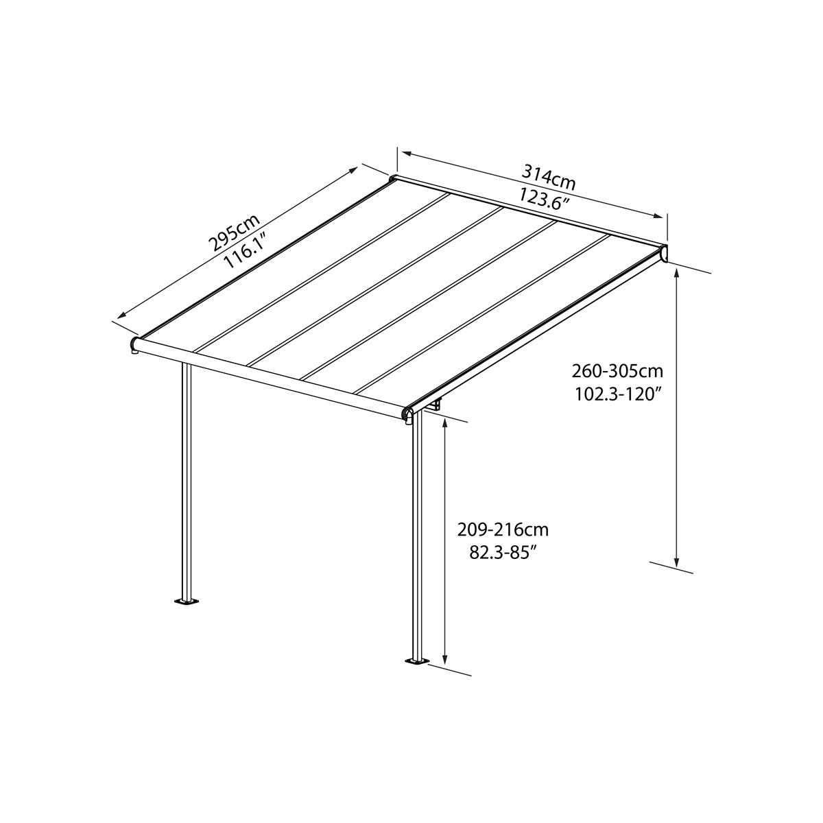 Hliníková pergola PALRAM Sierra 3000 bílá 3 x 3 GD703121 (obrázek 10)