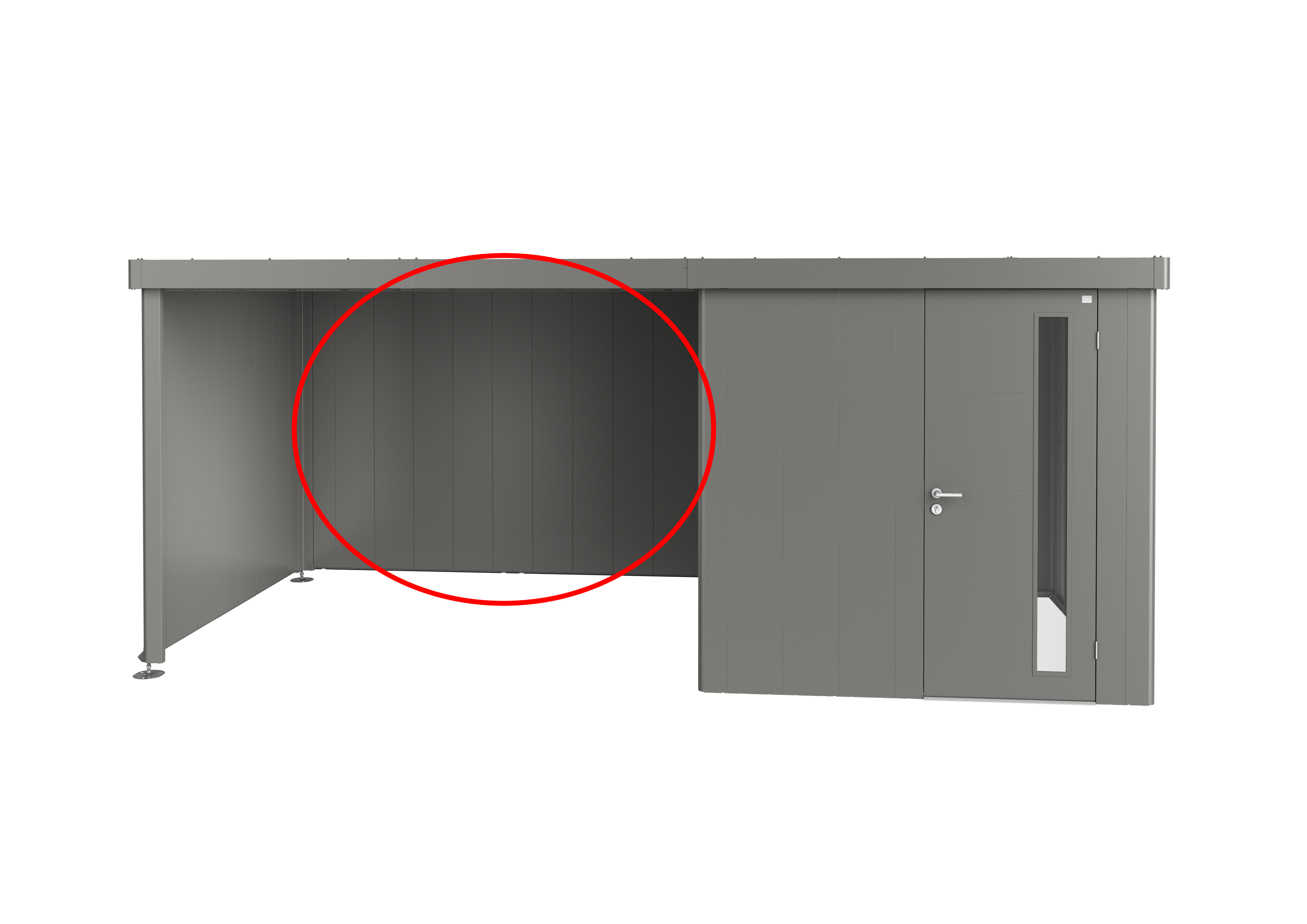 Zadní stěna k přístřešku pro zahradní domky Biohort Neo šedý křemen BH87098