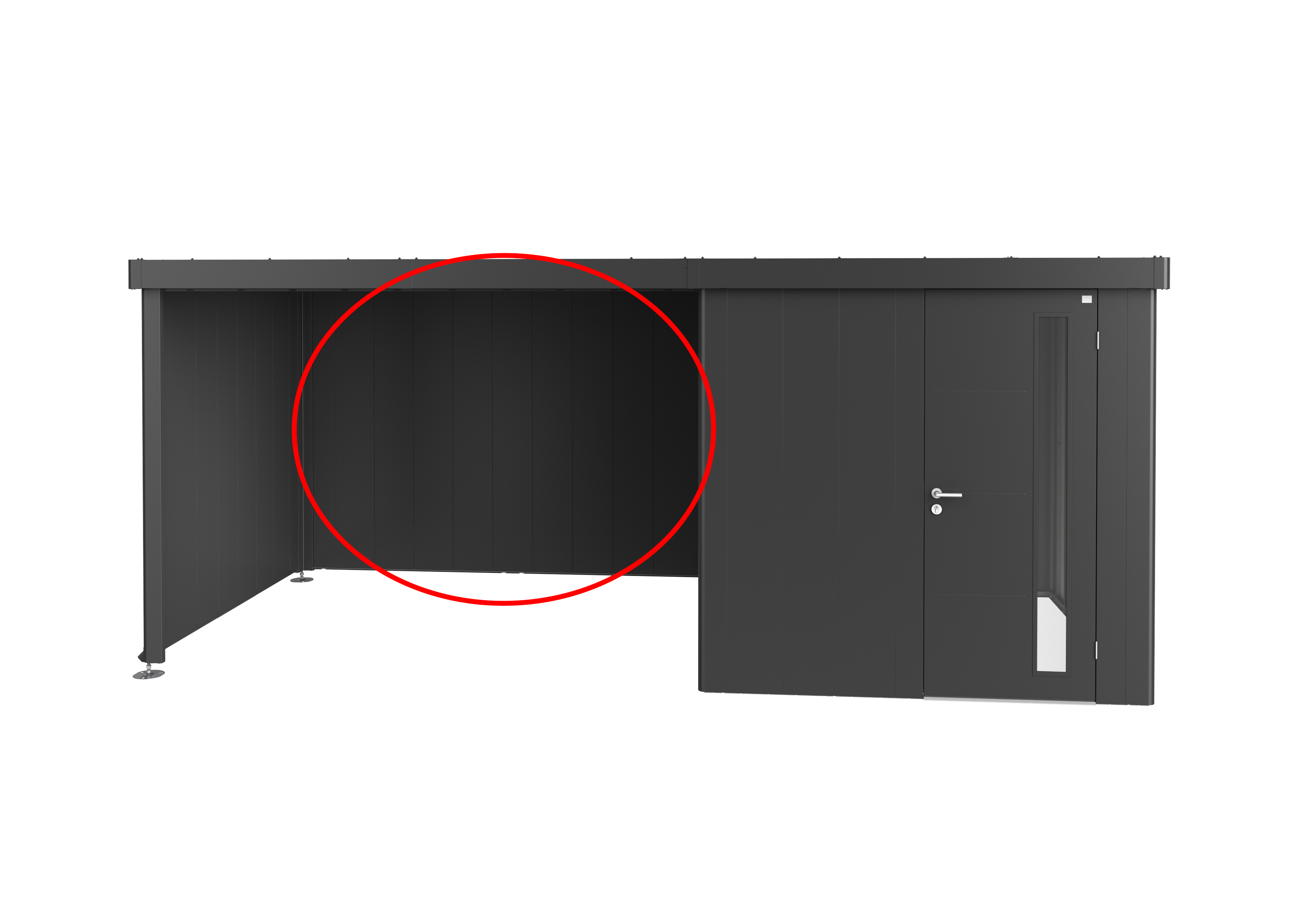 Zadní stěna k přístřešku pro zahradní domky Biohort Neo tmavě šedá BH85098