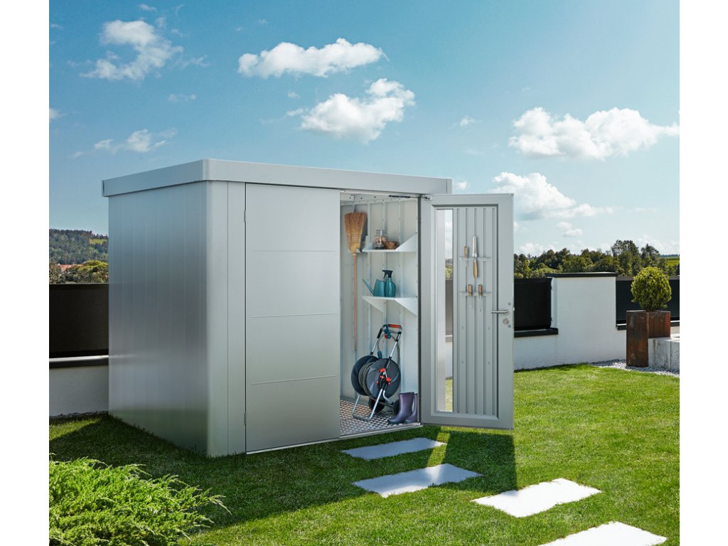 Zahradní domek NEO 1B, tmavě šedá, dvoukřídlé dveře BH85060 (obrázek 4)
