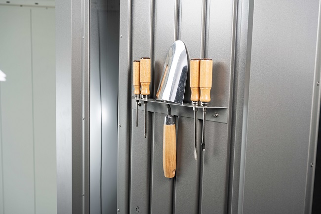 Zahradní domek NEO 1B, tmavě šedá, jednokřídlé dveře BH85029 (obrázek 11)