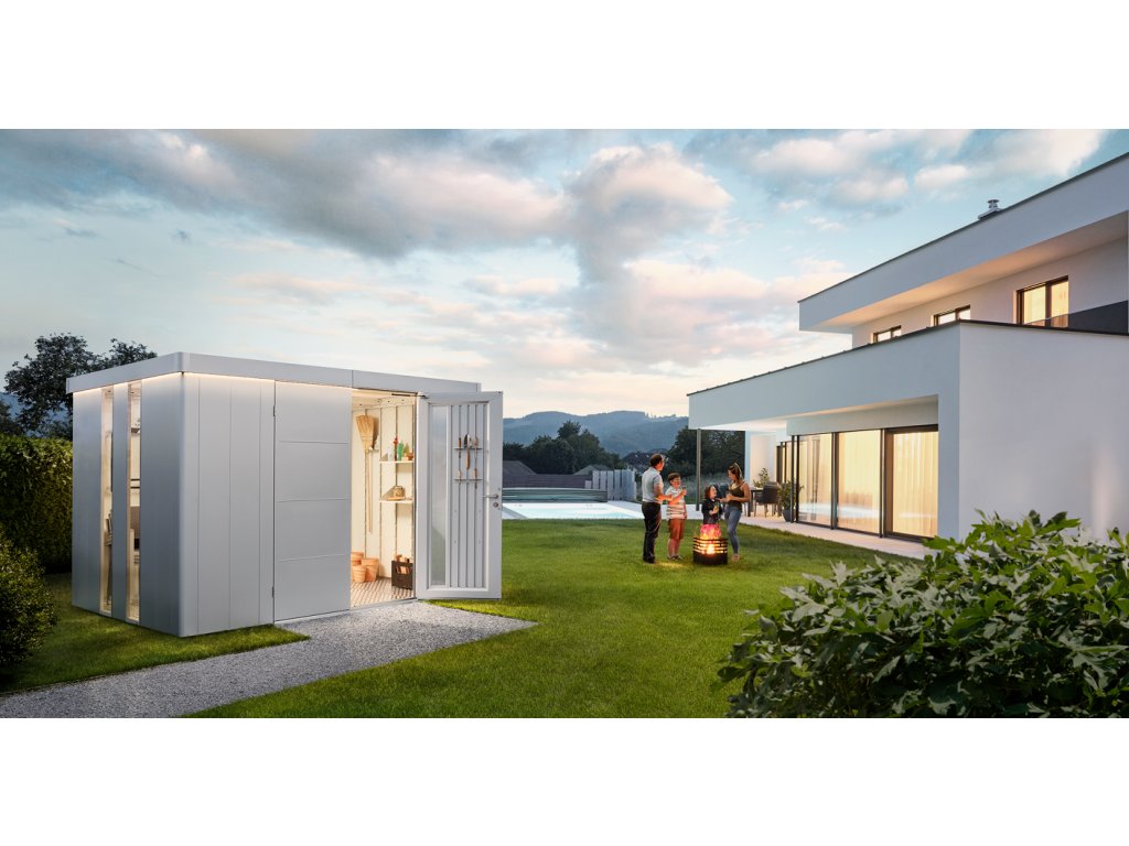 Zahradní domek NEO 2B, stříbrná, dvoukřídlé dveře BH81063 (obrázek 5)