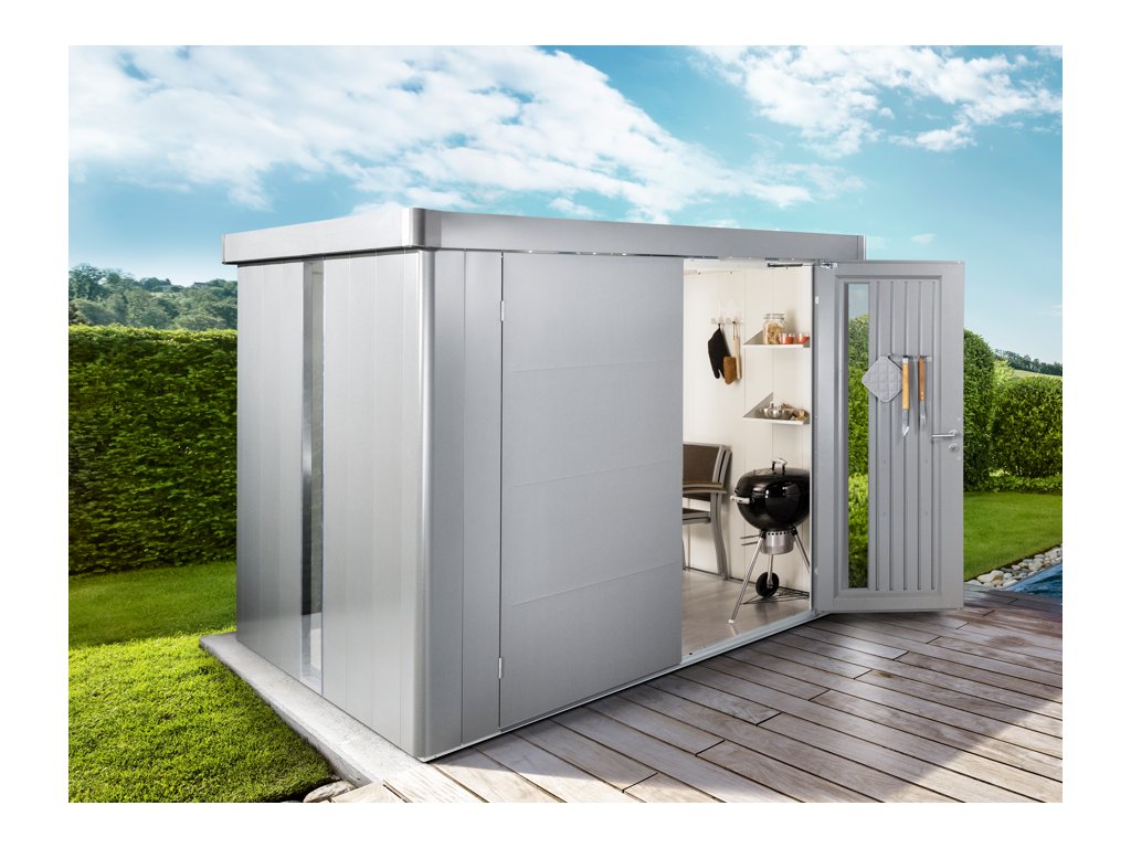 Zahradní domek NEO 2B, stříbrná, jednokřídlé dveře BH81034