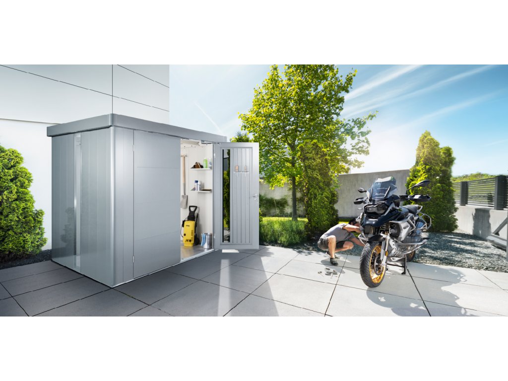 Zahradní domek NEO 4B, tmavě šedá, dvoukřídlé dveře BH85072 (obrázek 6)