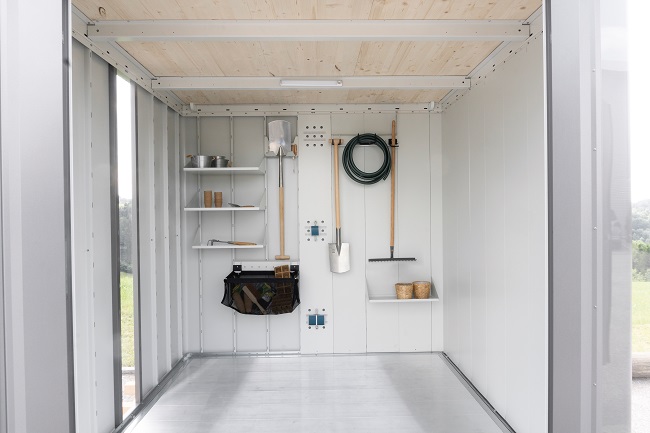 Zahradní domek NEO 4C, šedý křemen, jednokřídlé dveře BH87092