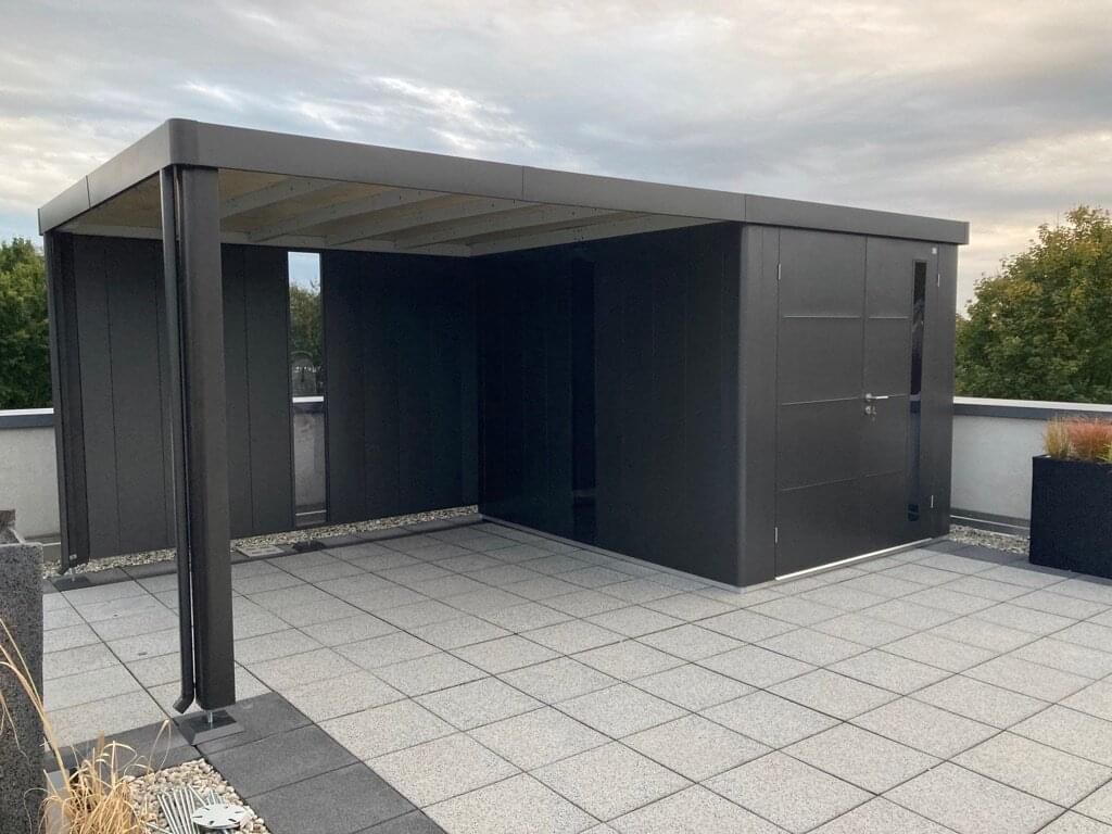 Zahradní domek NEO 4C, tmavě šedá, dvoukřídlé dveře BH86014