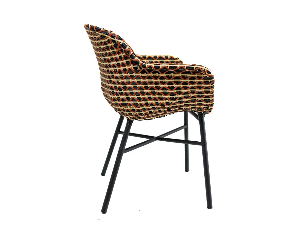 Pevné křeslo Delphine, umělý výplet, red a podnož black HN53594843 (obrázek 3)