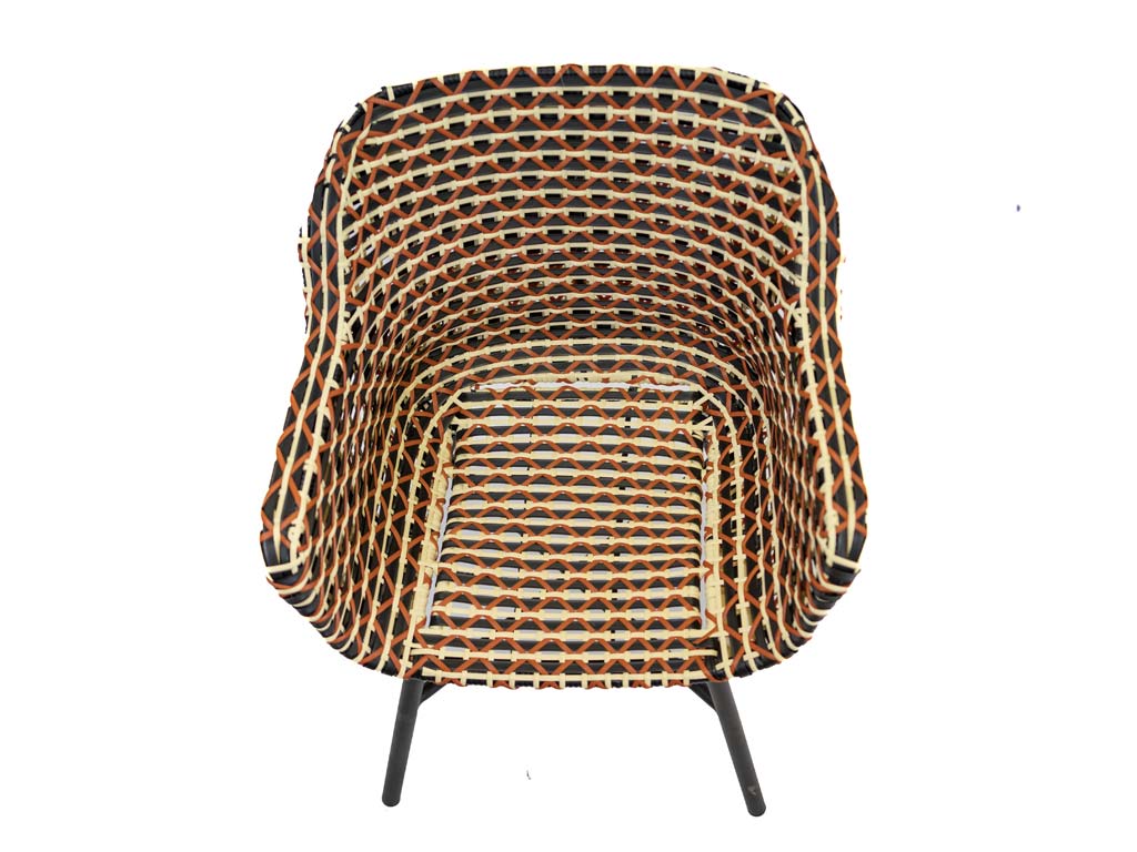Pevné křeslo Delphine, umělý výplet, red a podnož black HN53594843 (obrázek 5)