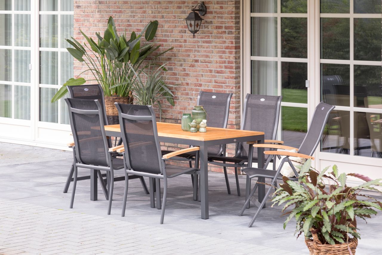 Zahradní set South Wales + 6 x křeslo Aruba, rozkládací stůl 150/210x90cm HN63000445 (obrázek 8)