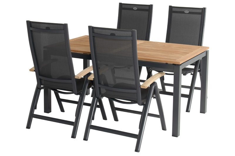 Zahradní souprava Sonata + 4 x křeslo Troy s teakovými područkami HN63000606