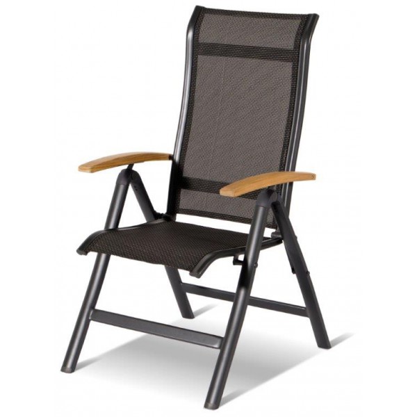 Polohovatelné zahradní křeslo ALICE s teakovými područkami