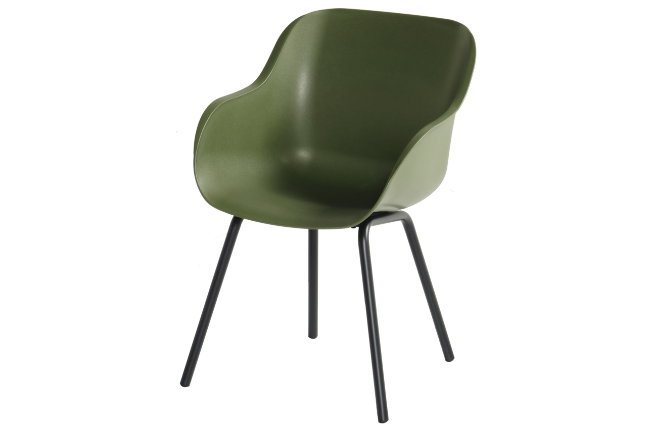 Jídelní židle Sophie Rondo Elegance, plastová s alu podnoží, Moss Green HN21670831