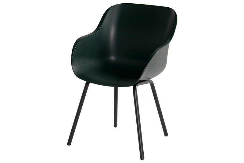 Jídelní židle Sophie Rondo Elegance, plastová s alu podnoží, night green HN21670849