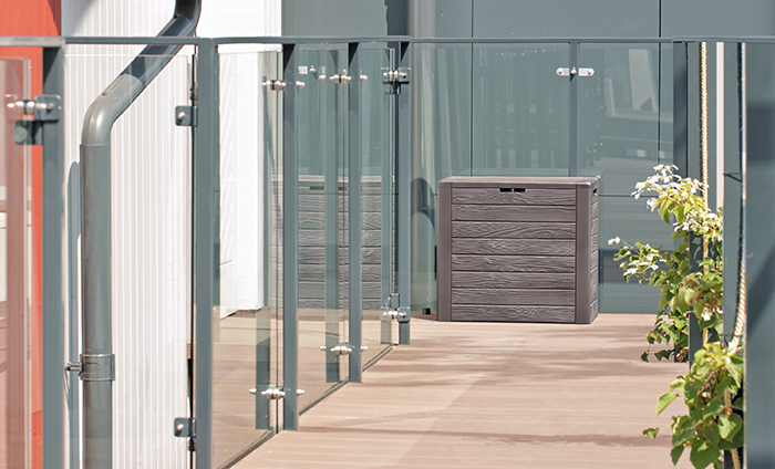 Zahradní box WOODEBOX 140 l – tmavě hnědá 58,5 cm PRMBWL140-440U