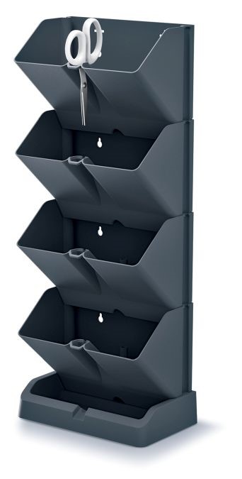 Květináče vertikální s nůžkami na bylinky MINI CASCADE antracit PRIO1W200-S433