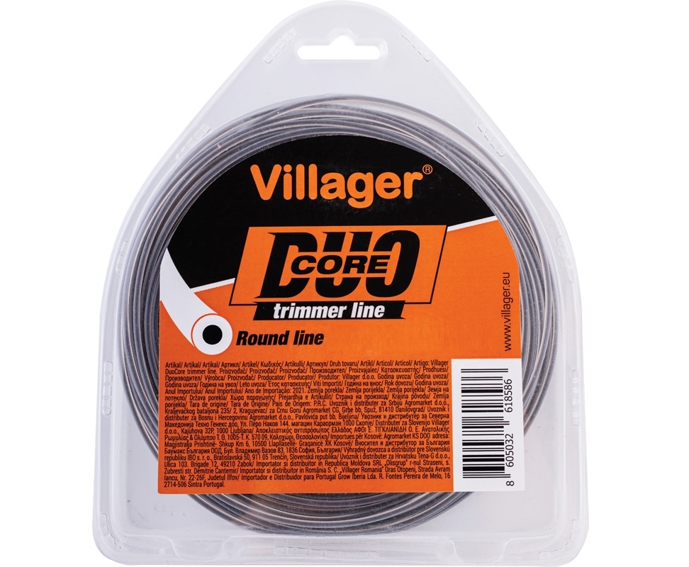 VILLAGER kulatý silon do křovinořezu 2,7 mm x 15 m, duo core VR068380