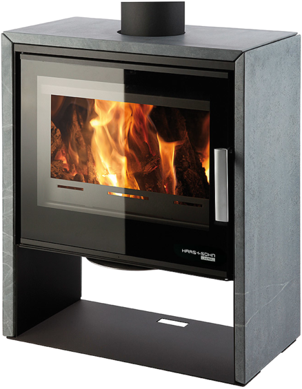 Krbová kamna JONSBO v černé barvě s povrchem Speckstein.