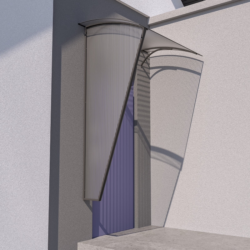 Boční stěna ke stříšce L-160, RAL7035, bronz - levá TE8251624